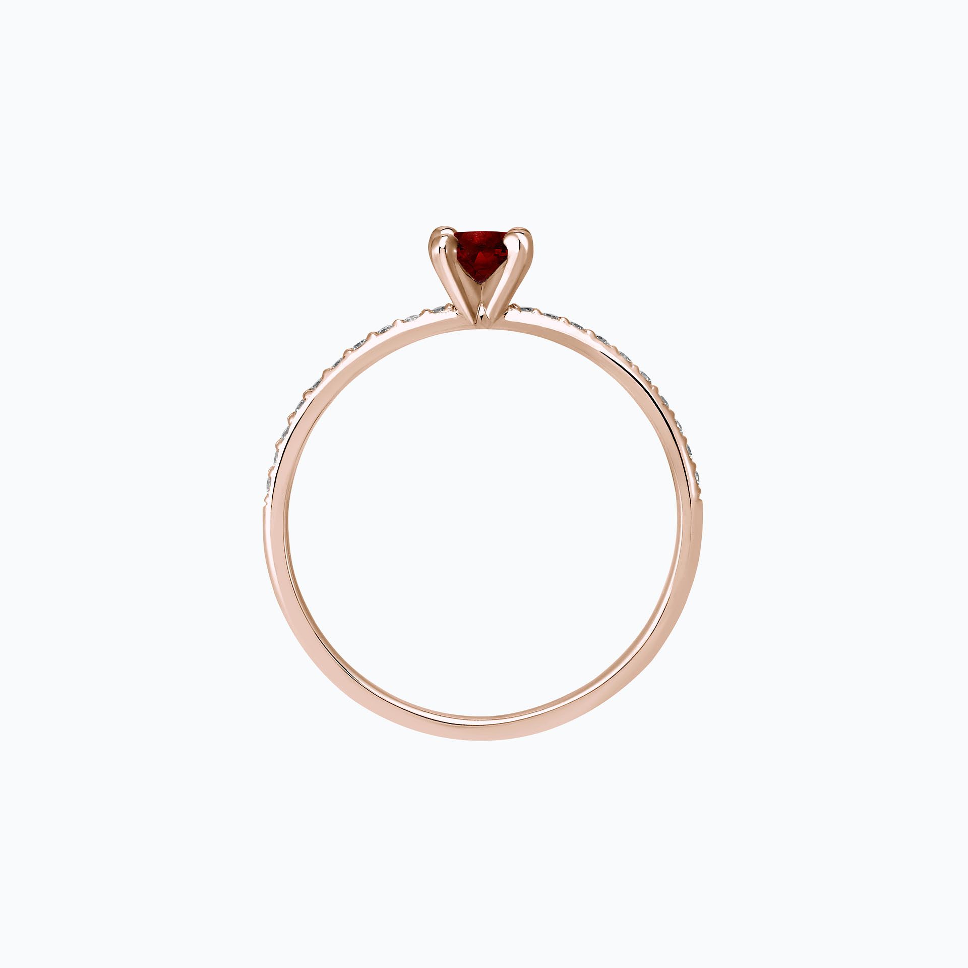 Solitaire Pavé Séléné Grenat 4.5 mm