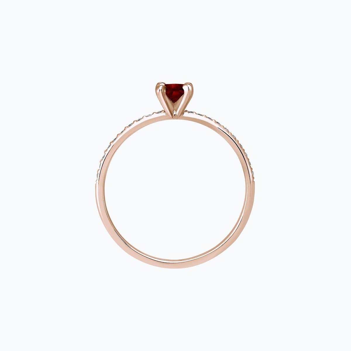 Solitaire Pavé Séléné Grenat 4.5 mm