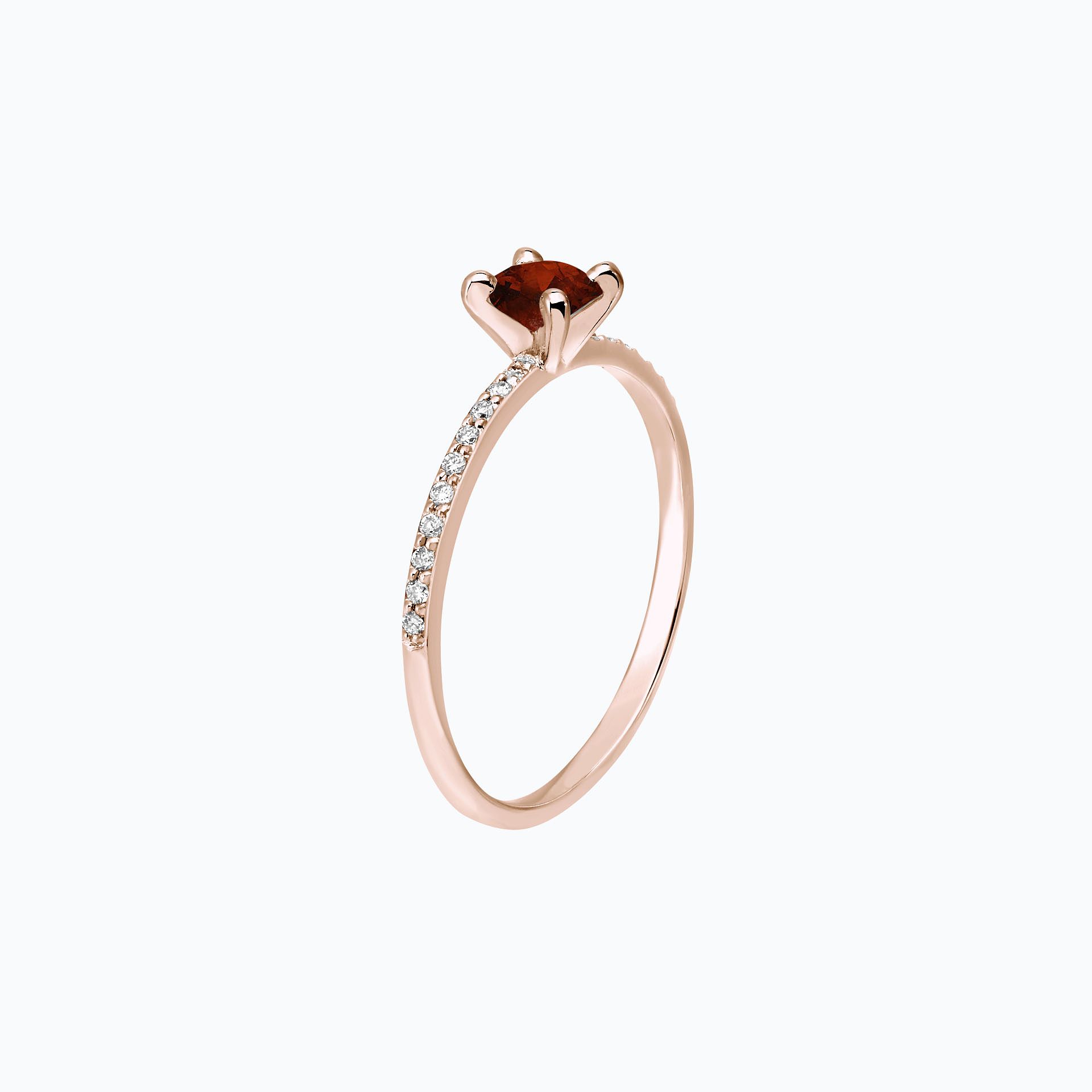 Solitaire Pavé Séléné Grenat 4.5 mm