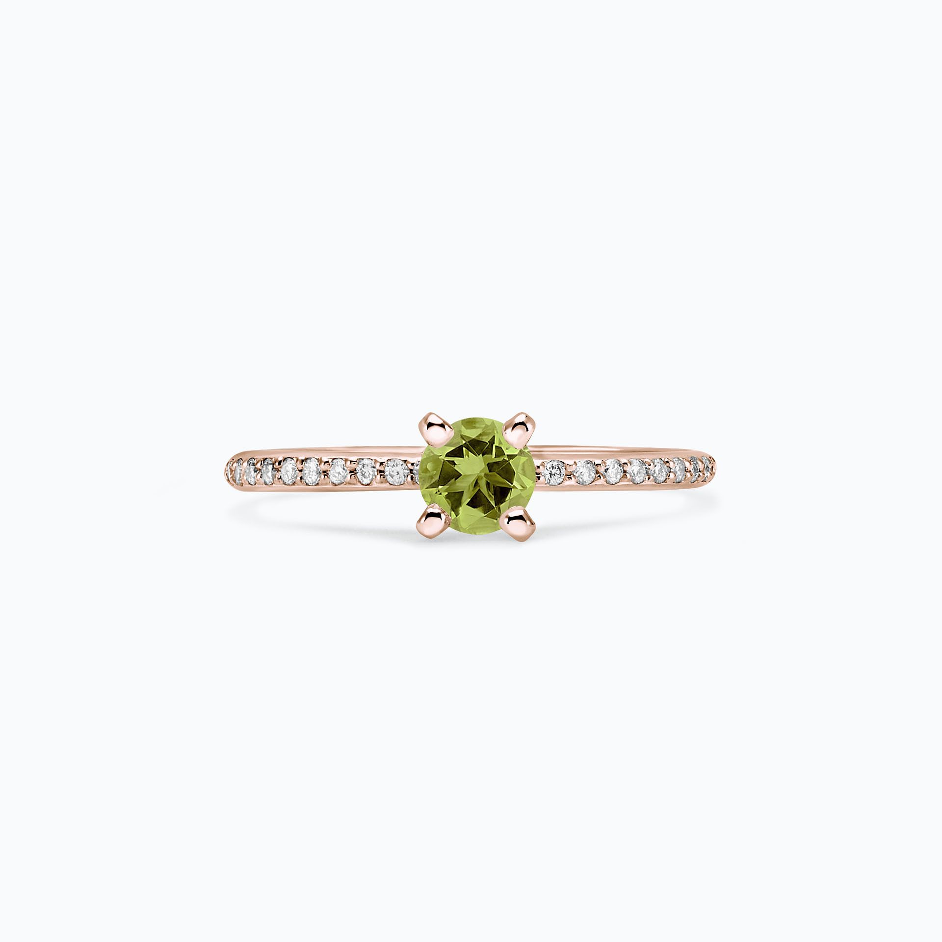 Solitaire Pavé Séléné Péridot 4.5 mm