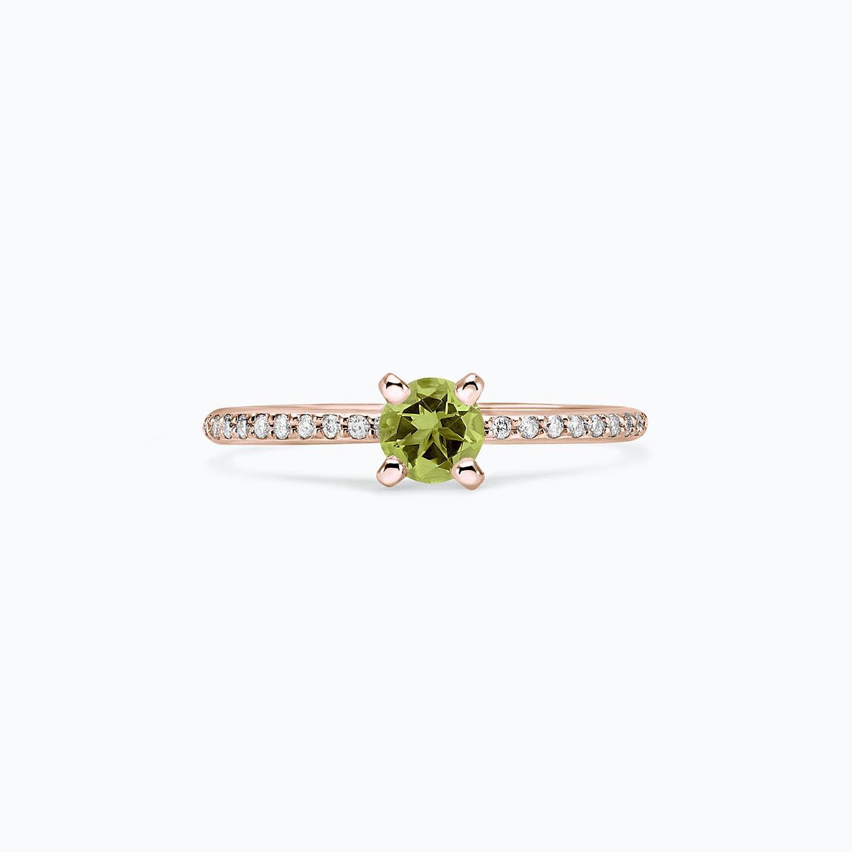 Solitaire Pavé Séléné Péridot 4.5 mm