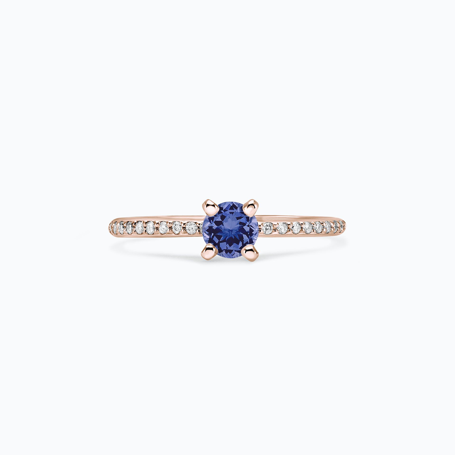 Solitaire Pavé Séléné Tanzanite 4.5 mm
