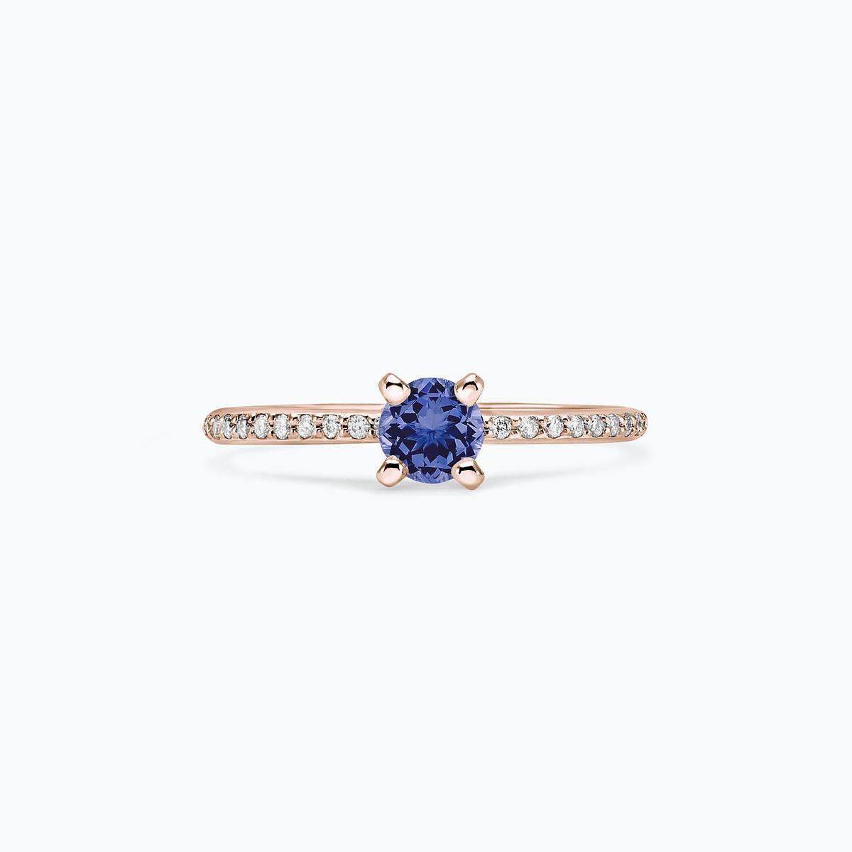Solitaire Pavé Séléné Tanzanite 4.5 mm
