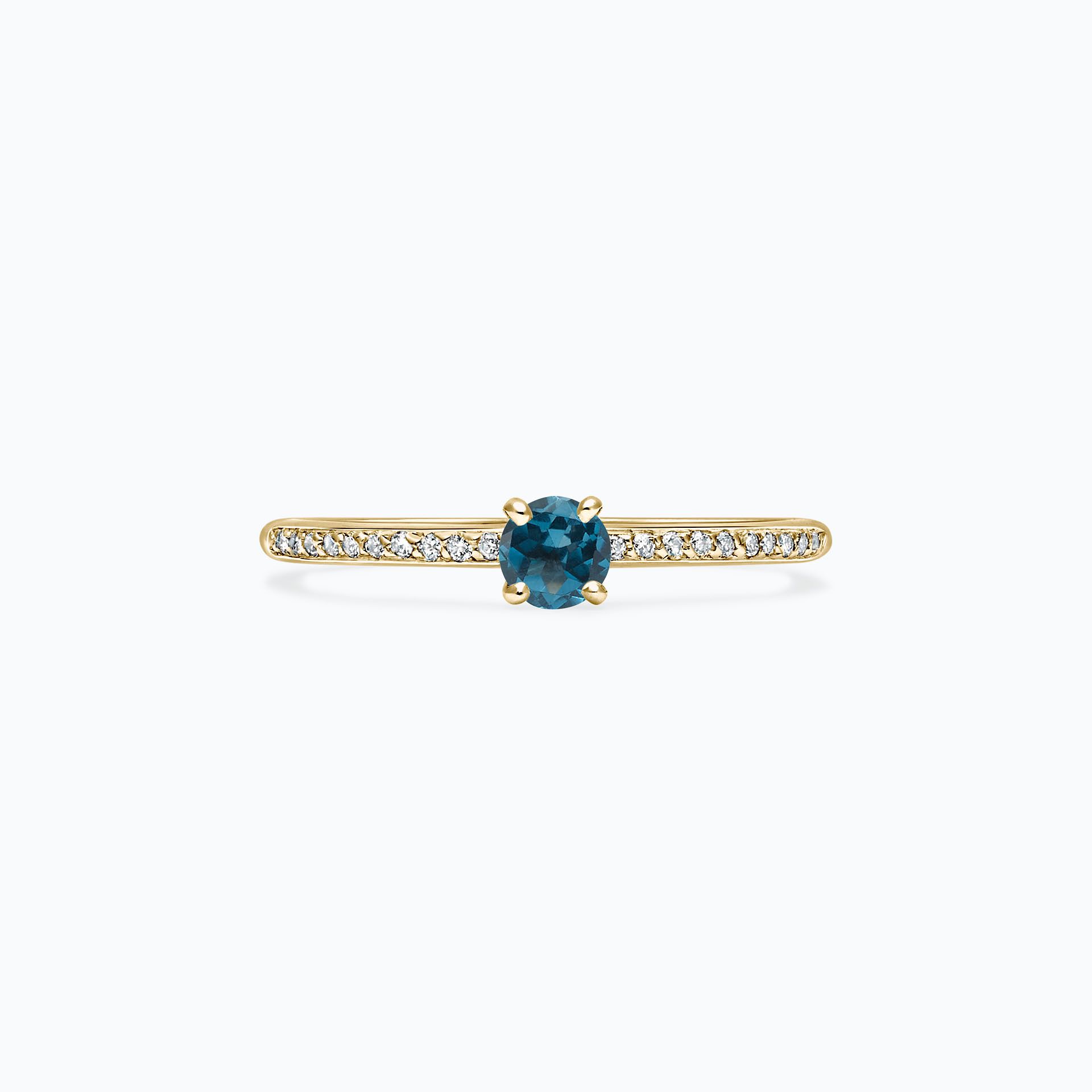 Solitaire Pavé Séléné Topaze Blue London 3.5 mm