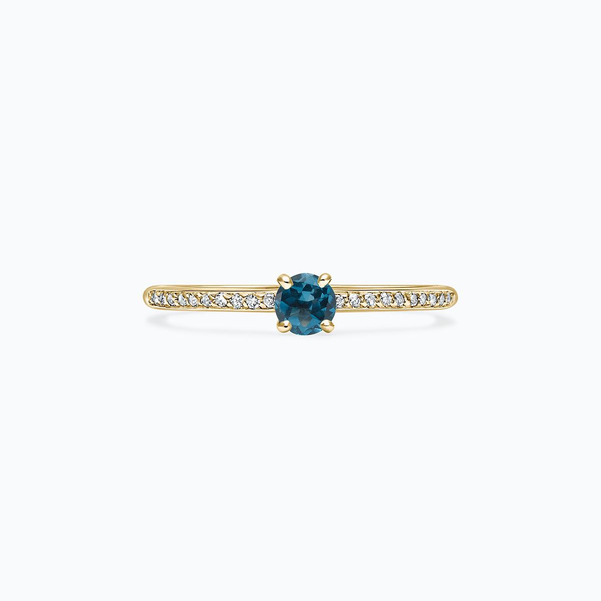 Solitaire Pavé Séléné Topaze Blue London 3.5 mm