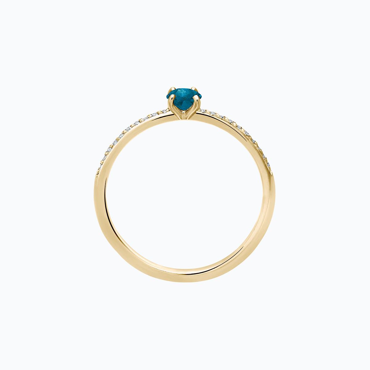 Solitaire Pavé Séléné Topaze Blue London 3.5 mm