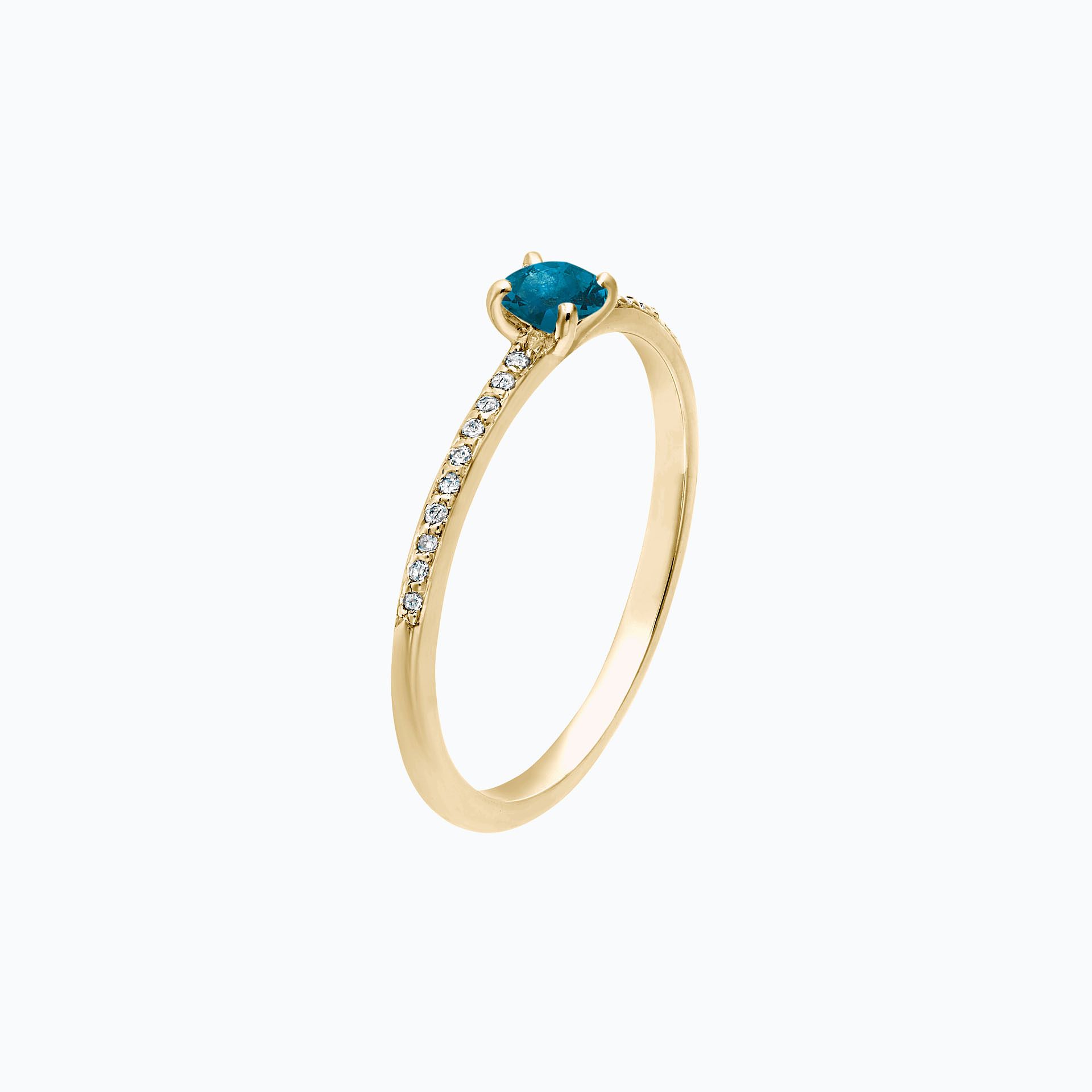 Solitaire Pavé Séléné Topaze Blue London 3.5 mm