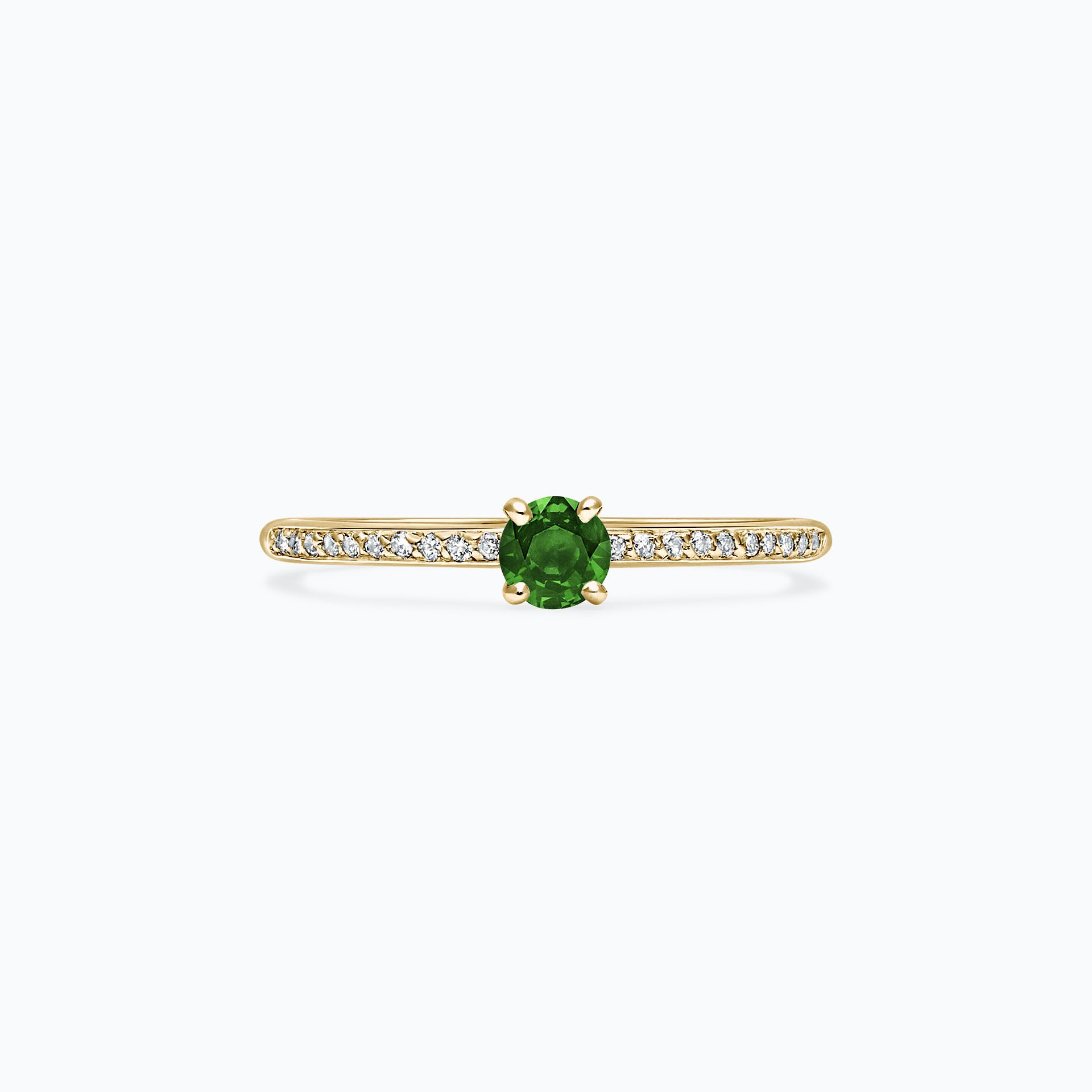 Solitaire Pavé Séléné Tsavorite 3.5 mm