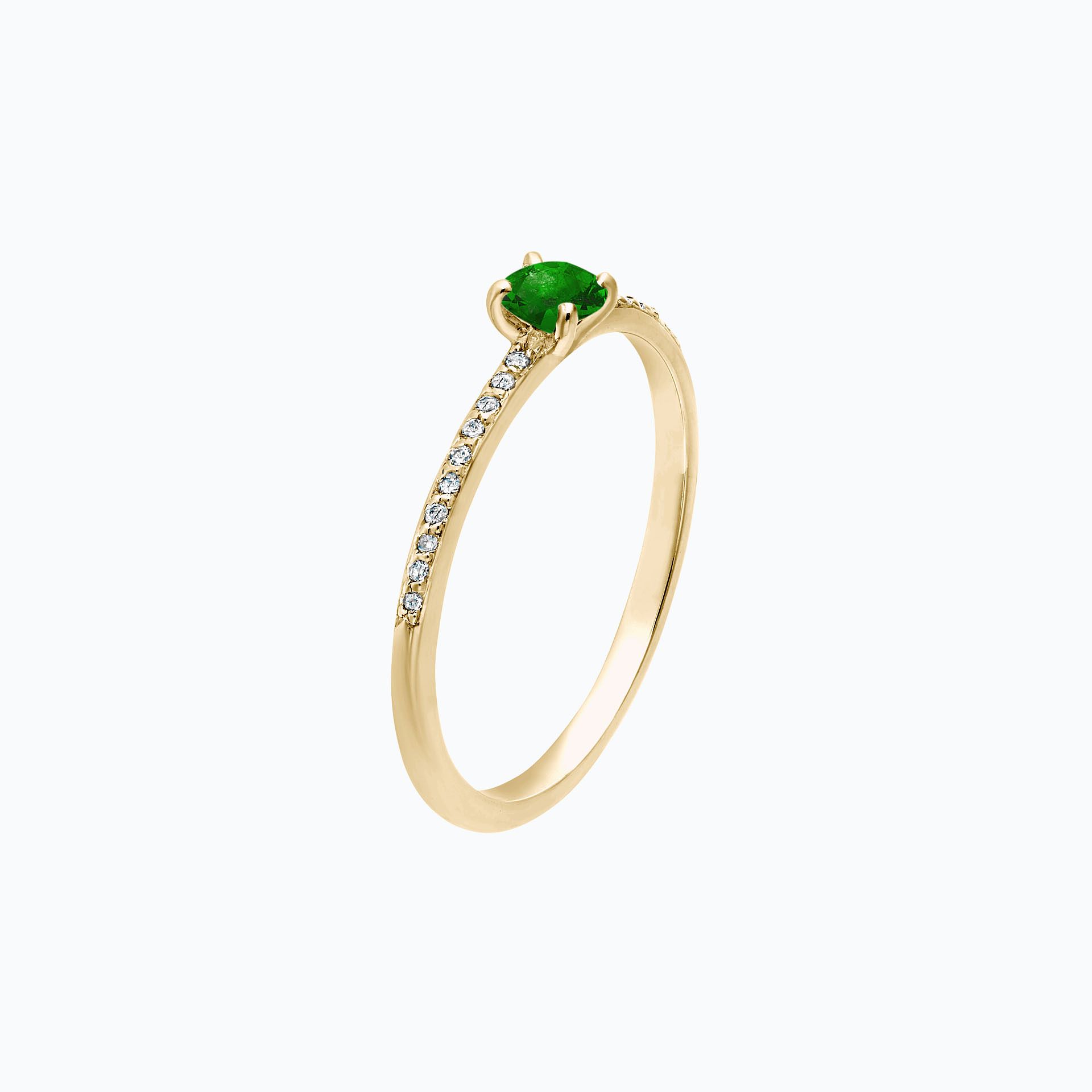 Solitaire Pavé Séléné Tsavorite 3.5 mm