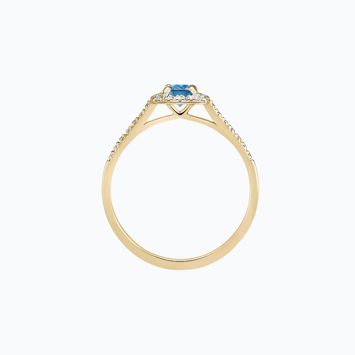 Solitaire Pavé Skye Aigue-Marine