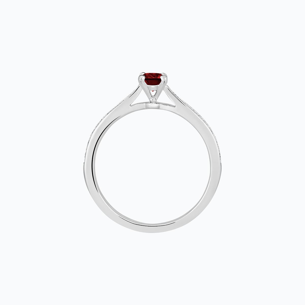 Solitaire Pavé Romance Grenat 4.5 mm
