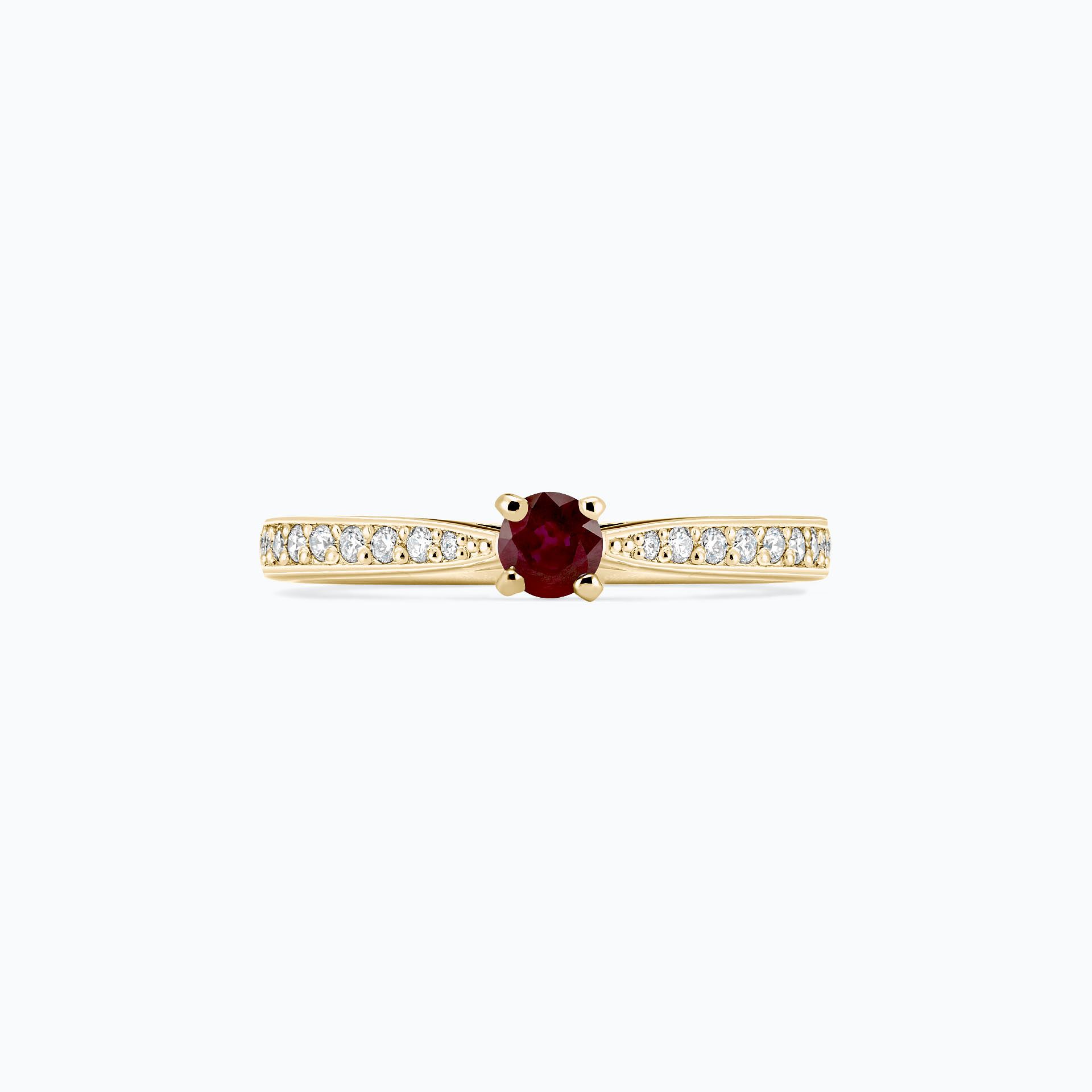 Solitaire Pavé Romance Rubis 3.5 mm