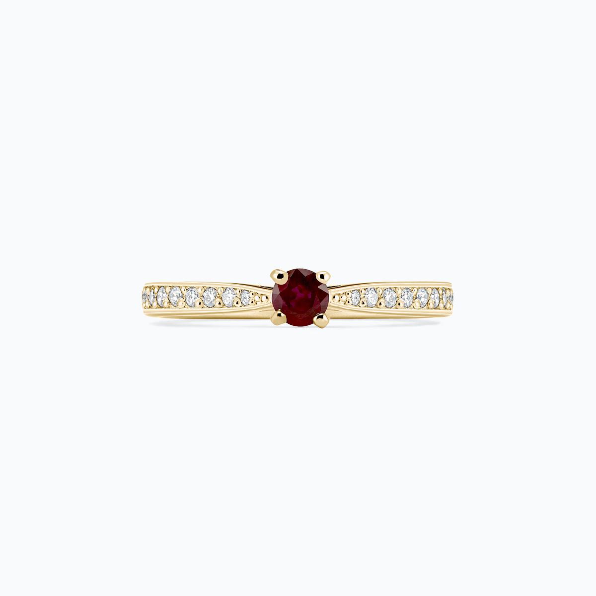 Solitaire Pavé Romance Rubis 3.5 mm