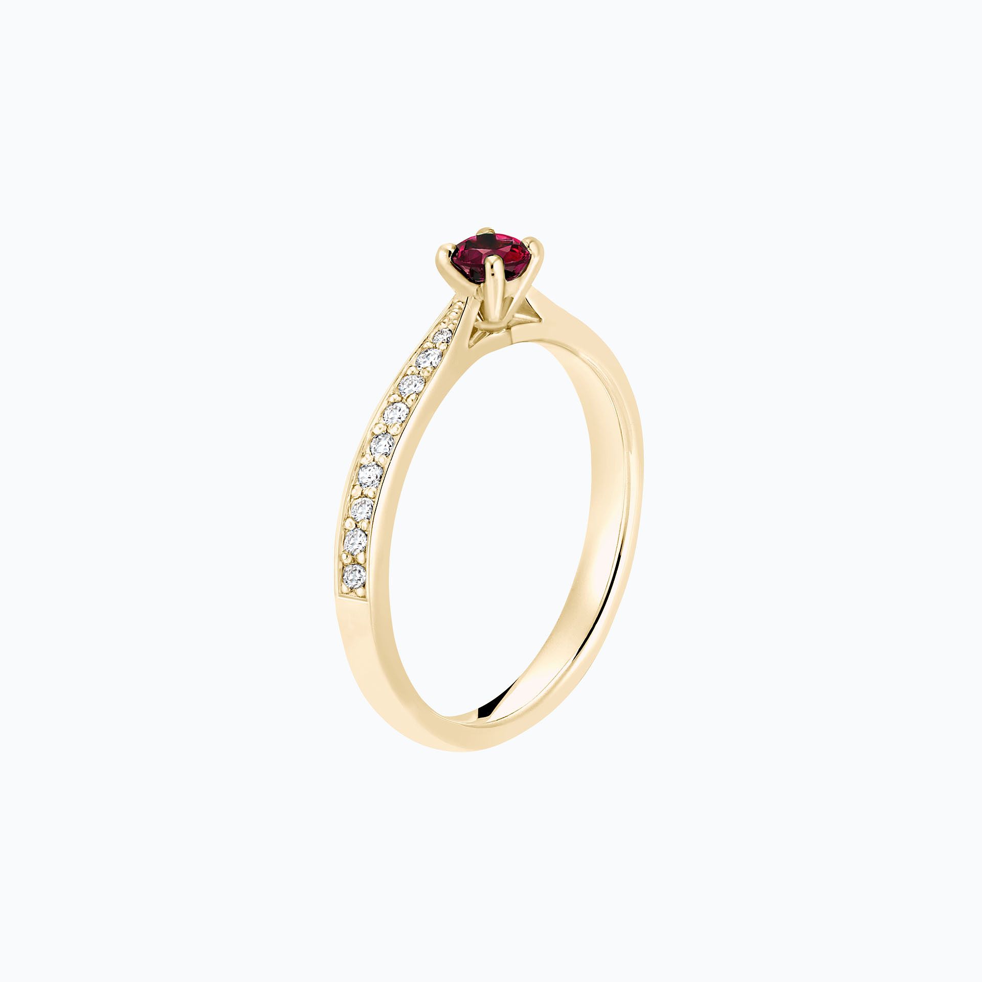 Solitaire Pavé Romance Rubis 3.5 mm