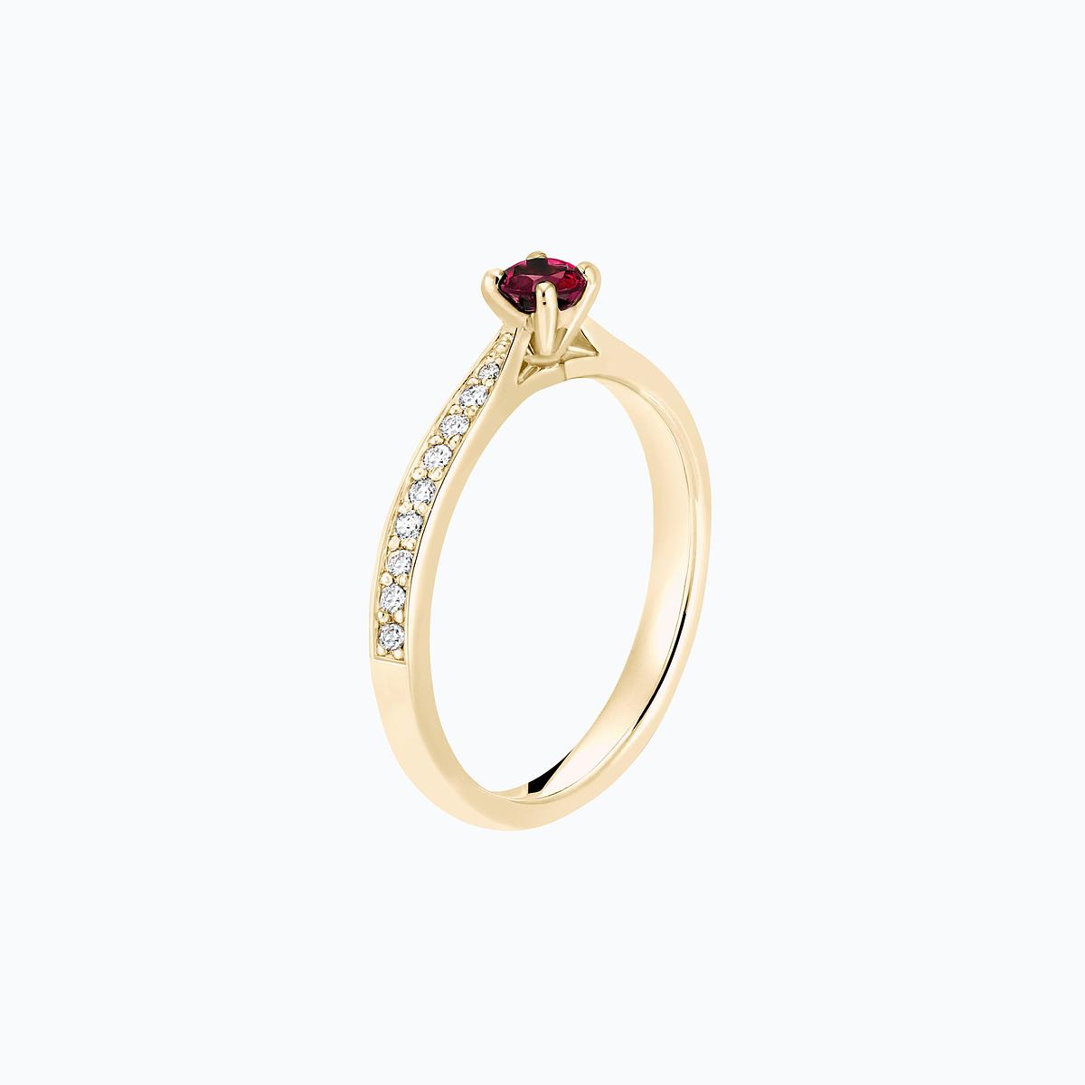 Solitaire Pavé Romance Rubis 3.5 mm