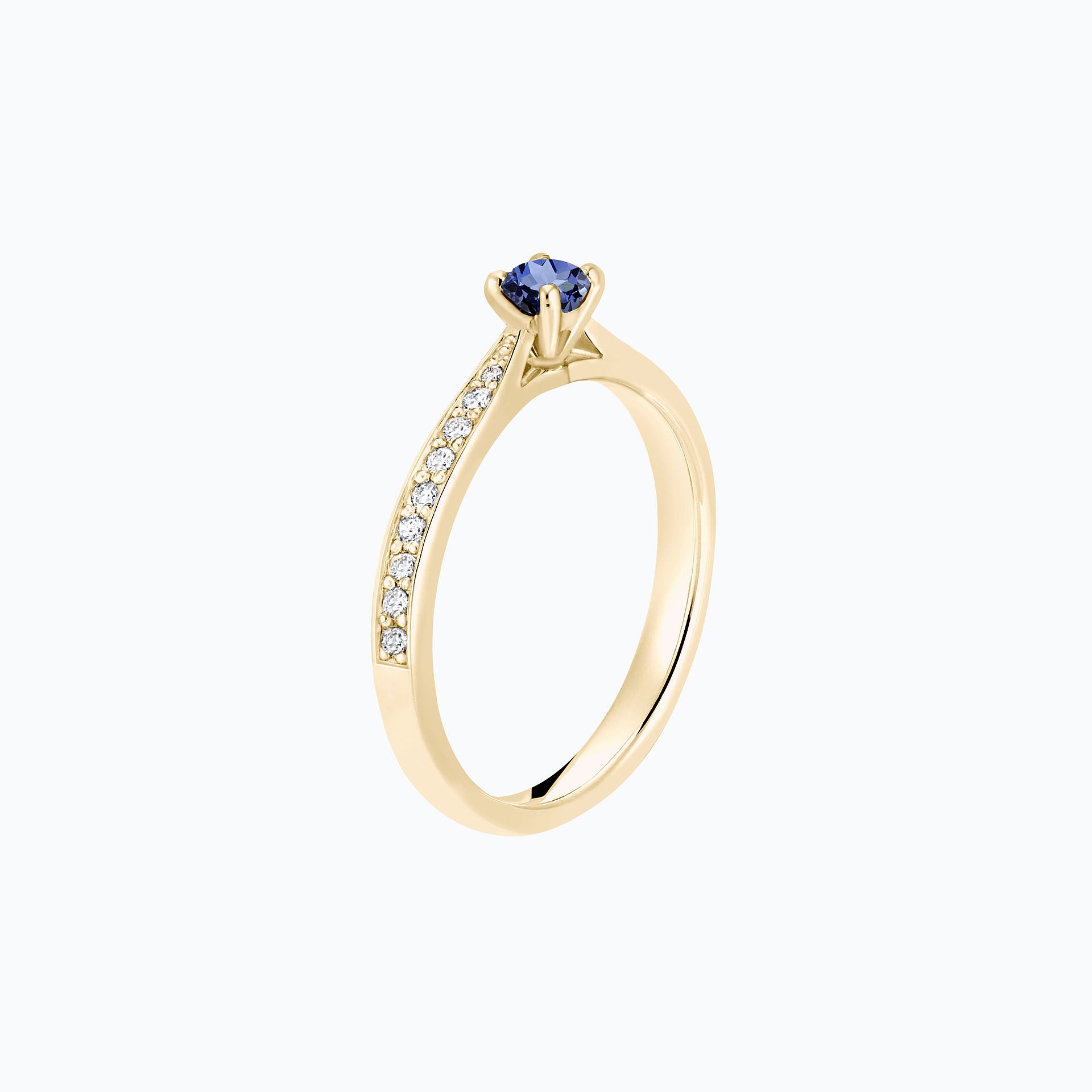 Solitaire Pavé Romance Tanzanite 3.5 mm