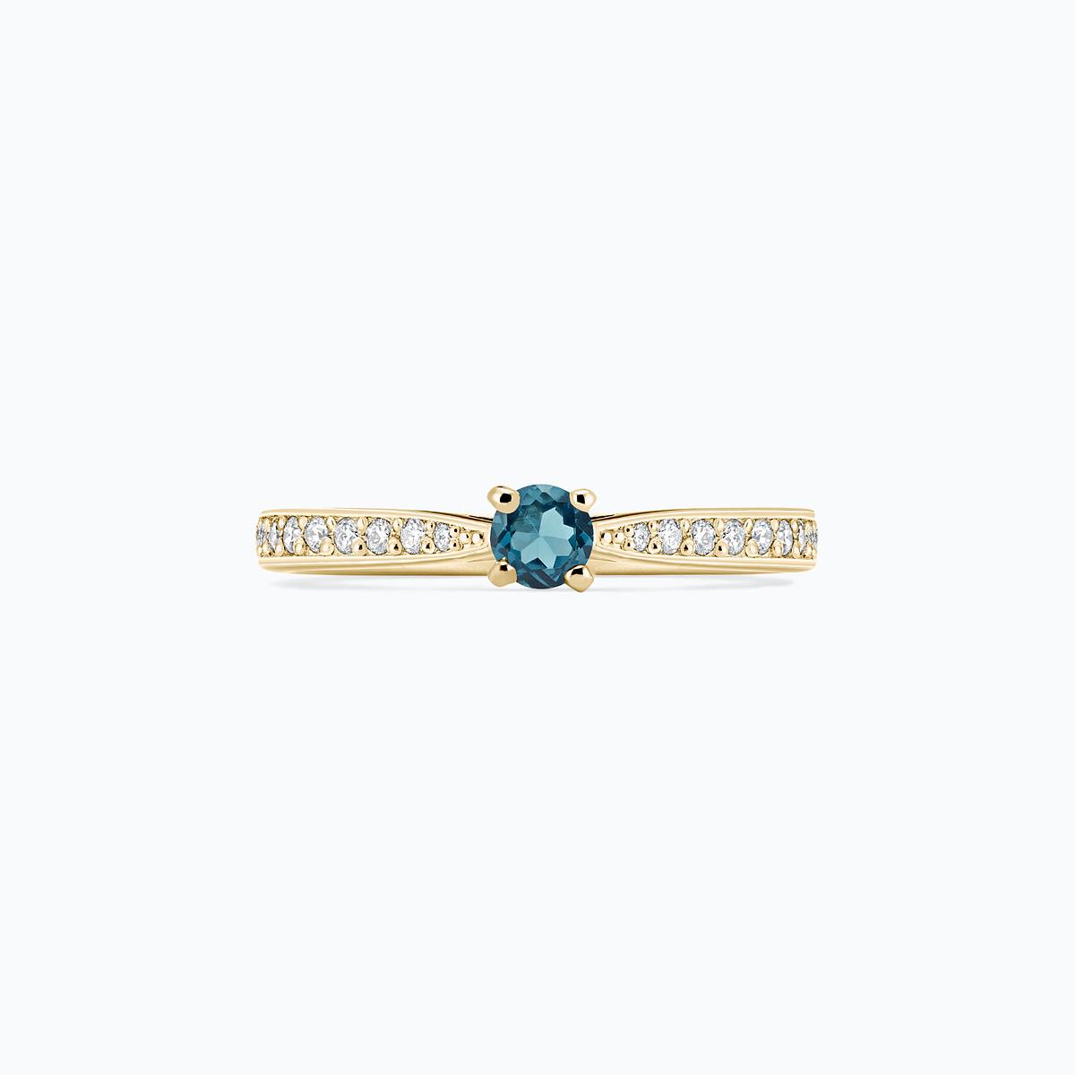 Solitaire Pavé Romance Topaze Blue London 3.5 mm