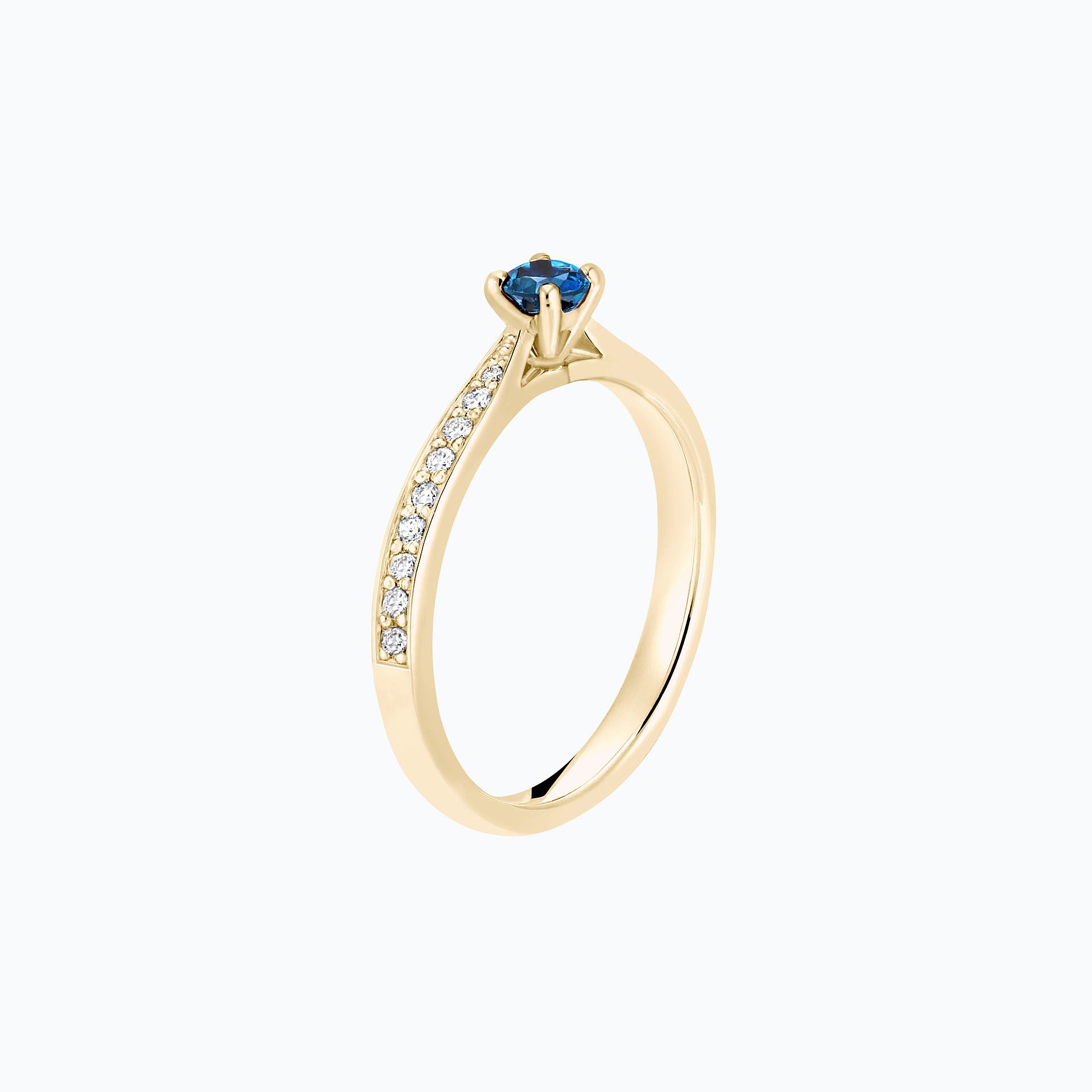Solitaire Pavé Romance Topaze Blue London 3.5 mm