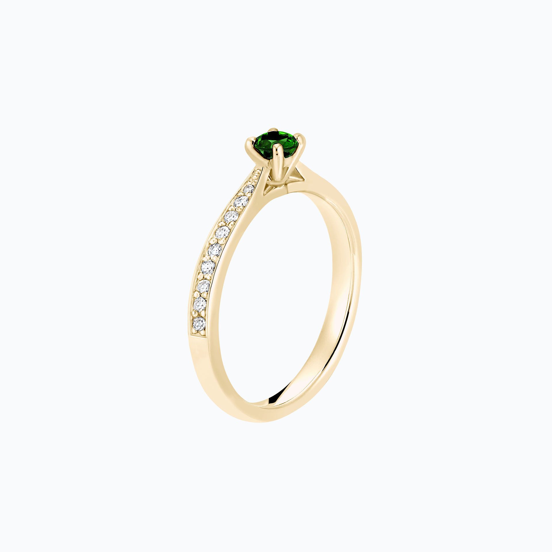 Solitaire Pavé Romance Tsavorite 3.5 mm