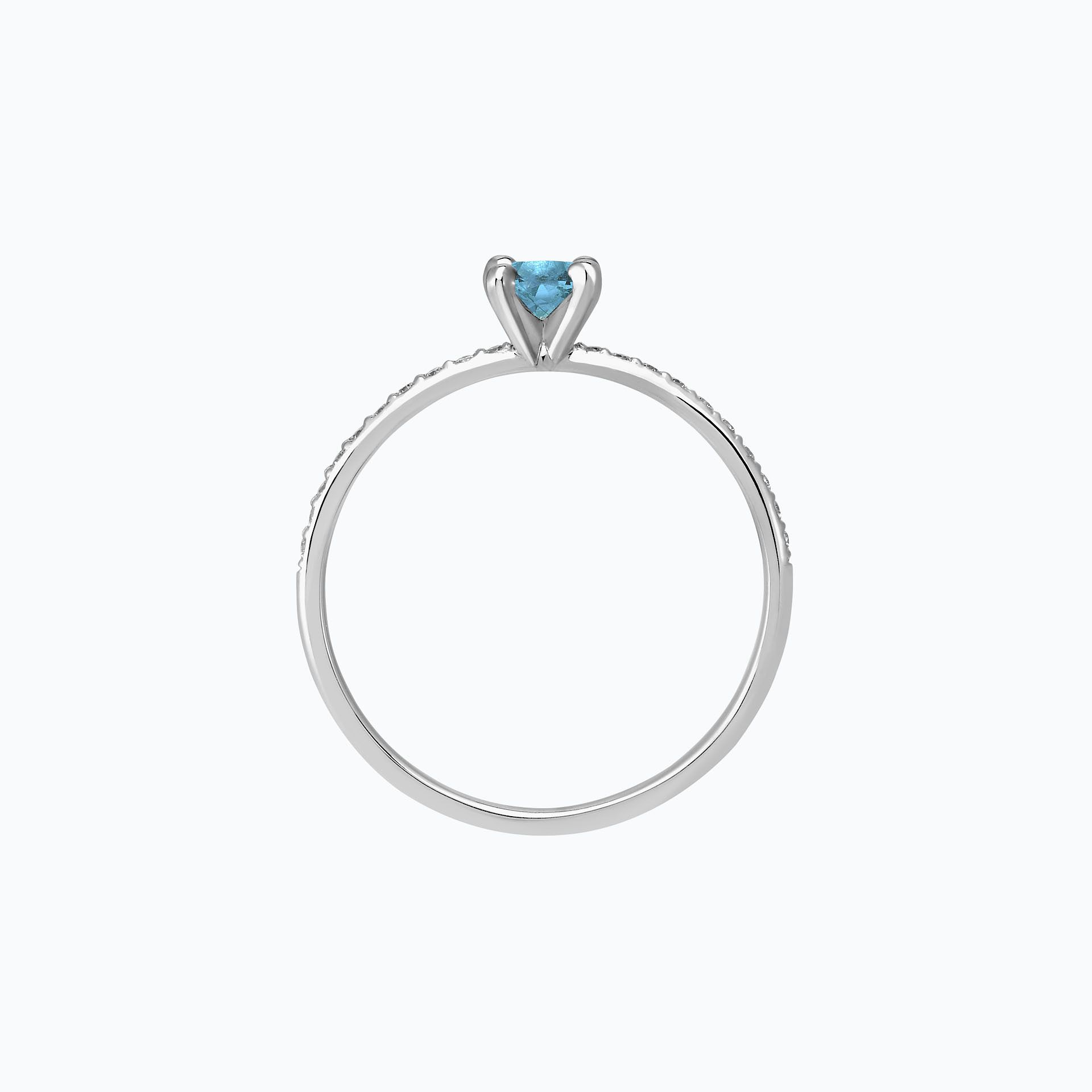 Solitaire Pavé Séléné Aigue-Marine 4.5 mm