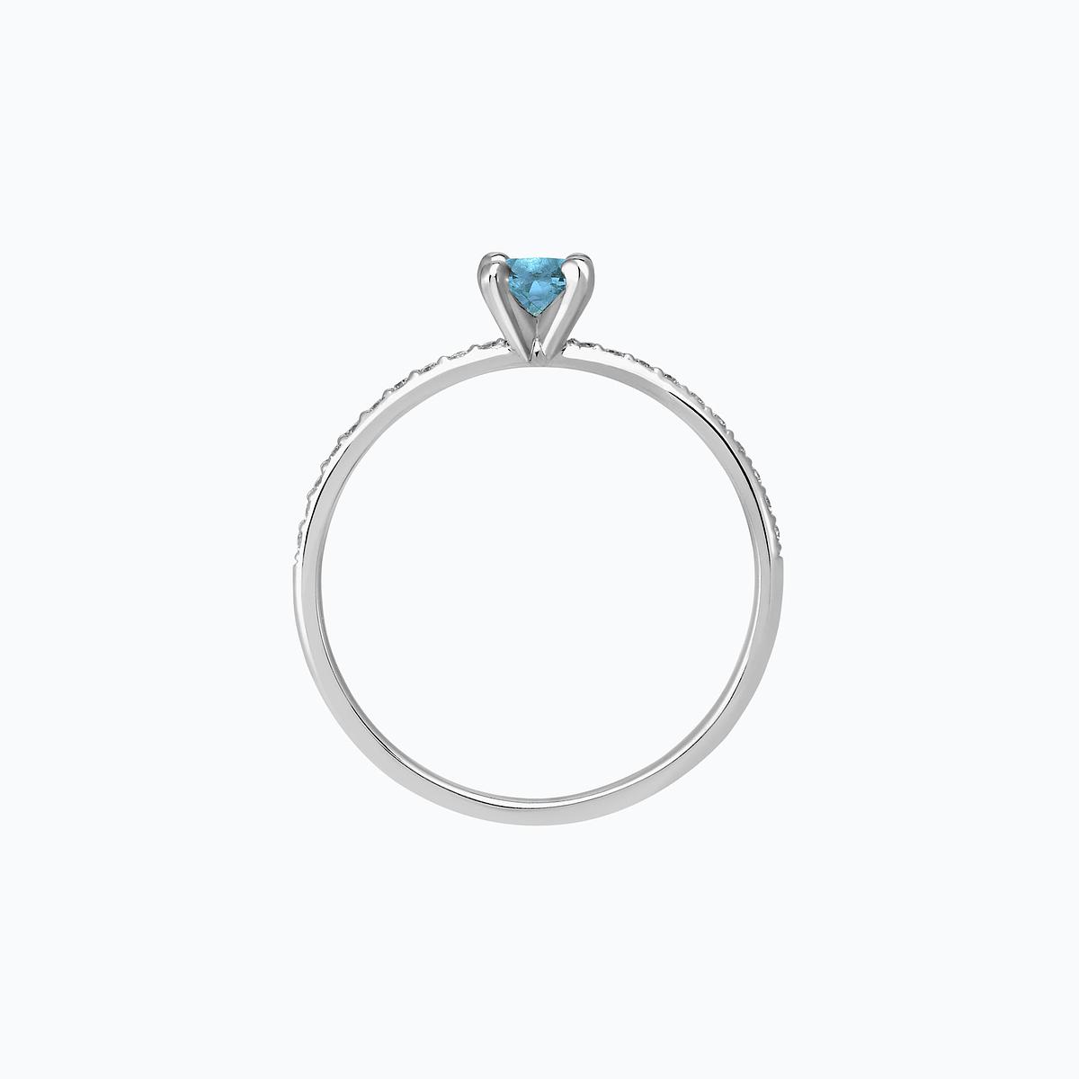Solitaire Pavé Séléné Aigue-Marine 4.5 mm