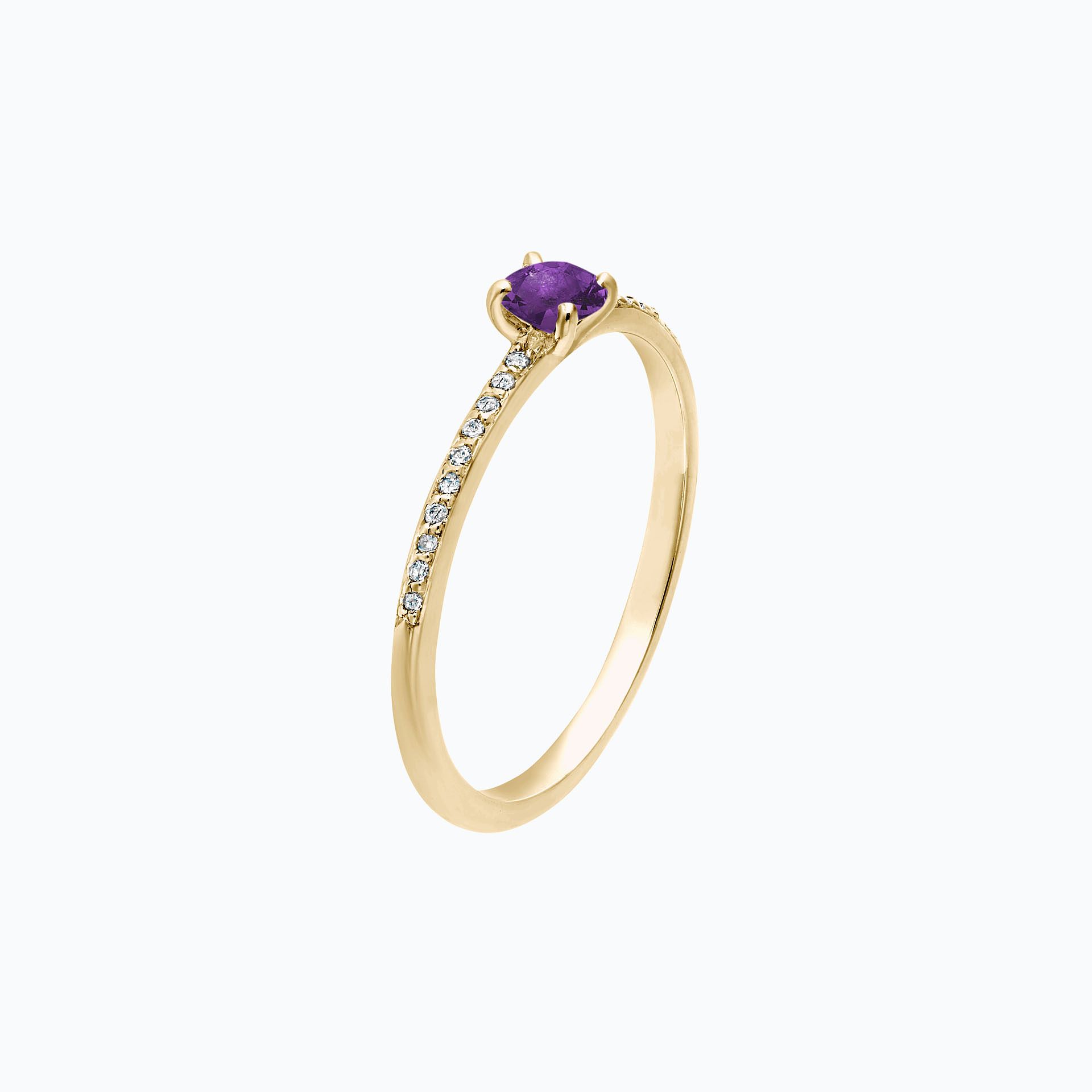 Solitaire Pavé Séléné Améthyste 3.5 mm