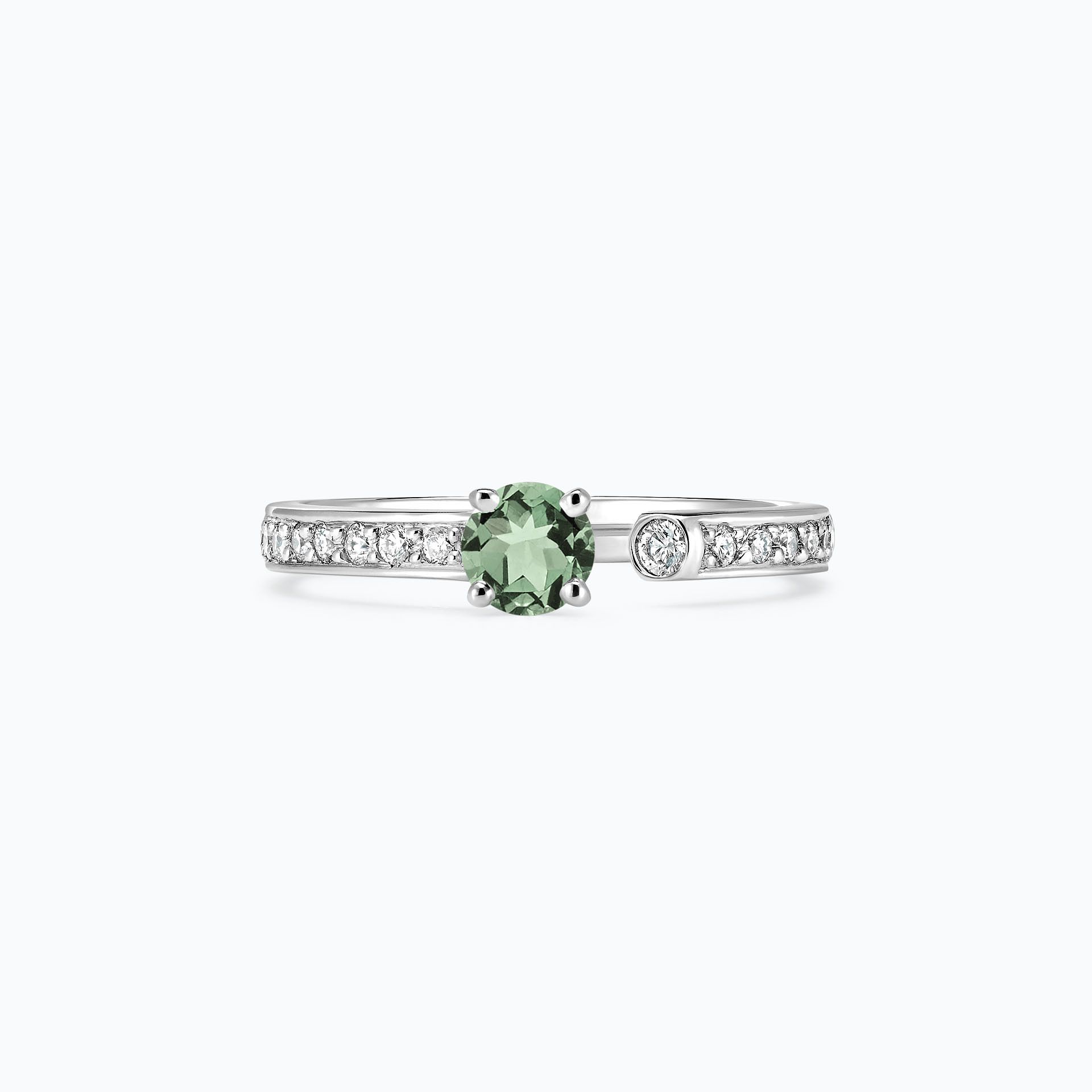 Solitaire Pavé Syracuse Saphir Vert