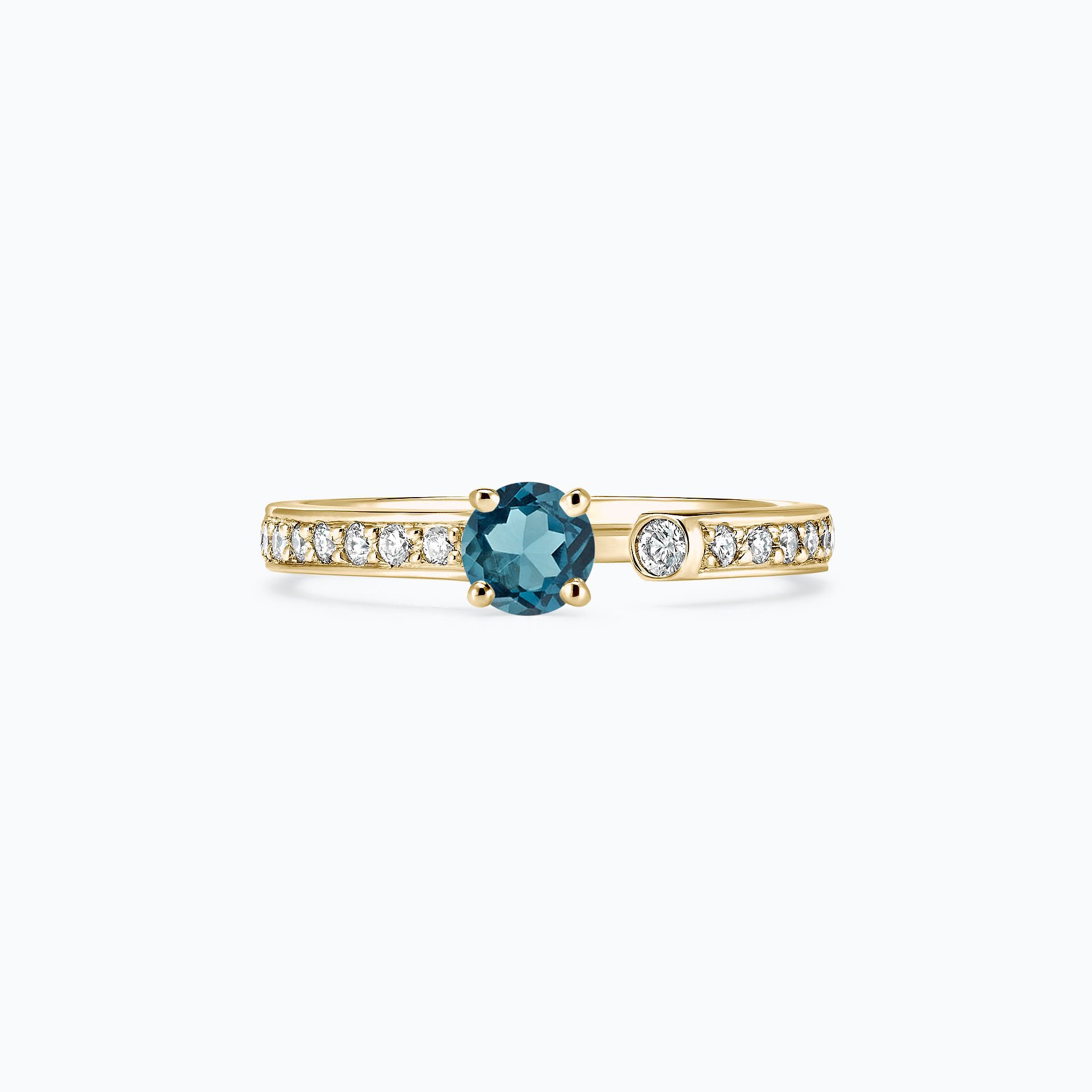 Solitaire Pavé Syracuse Topaze Blue London