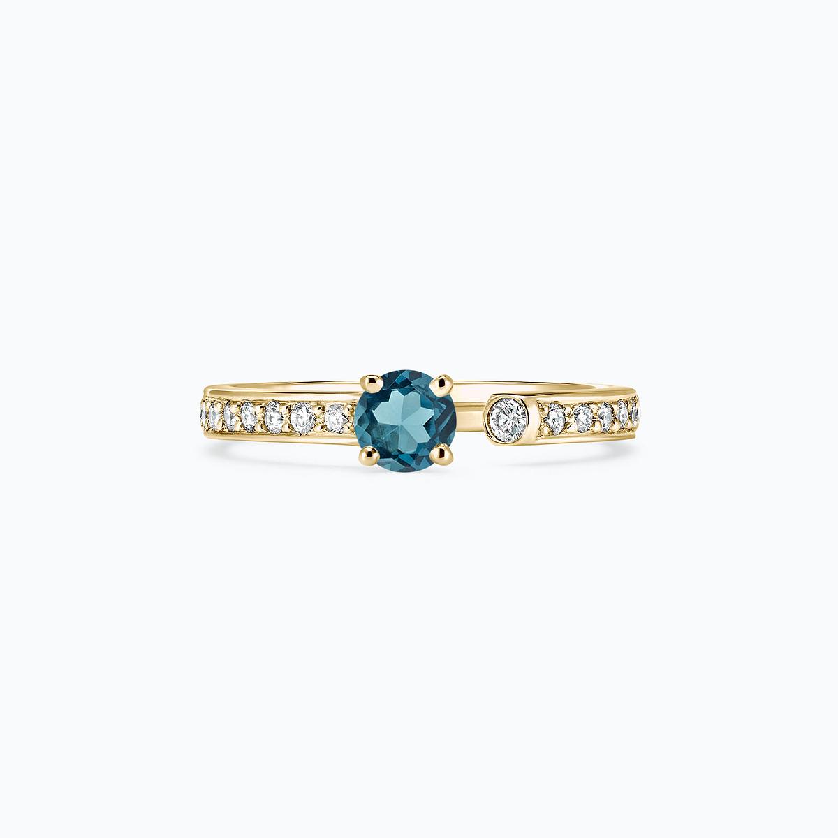 Solitaire Pavé Syracuse Topaze Blue London