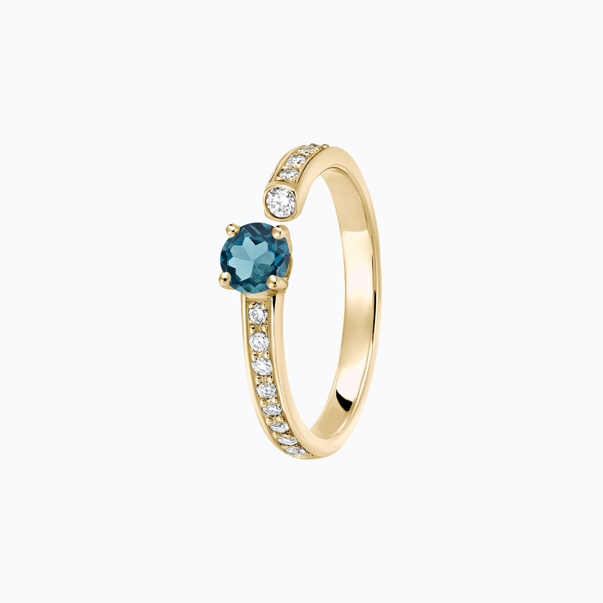 Solitaire Pavé Syracuse Topaze Blue London
