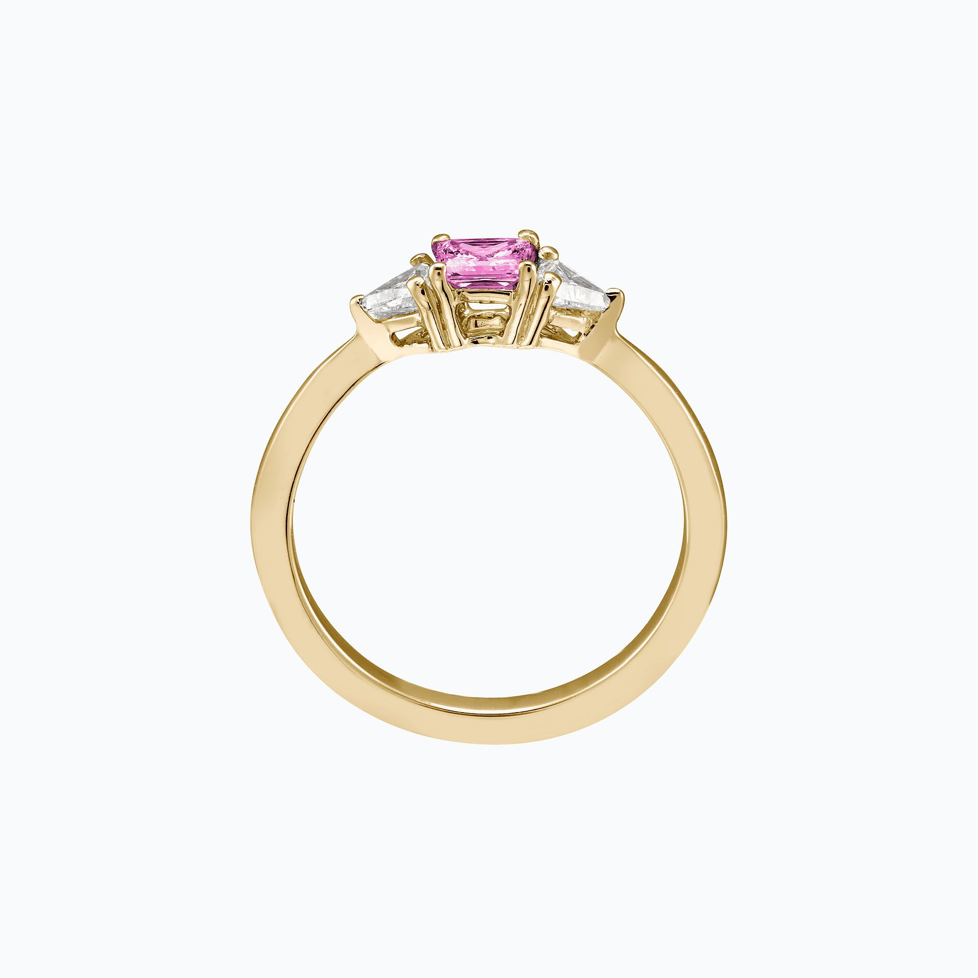 Solitaire Princesse Saphir Rose 4 x 4 mm