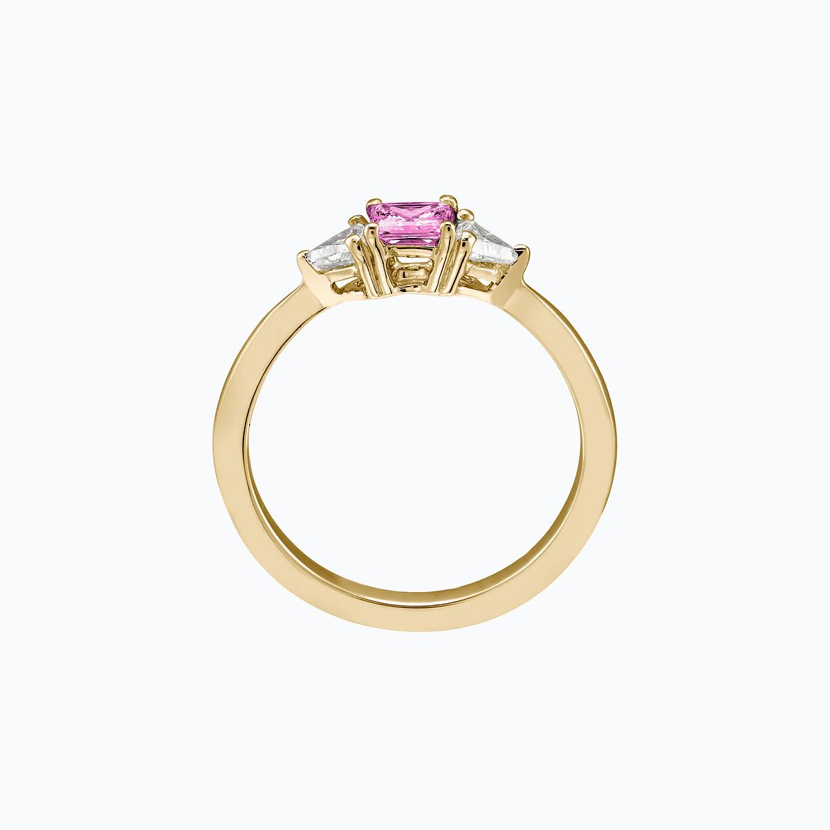 Solitaire Princesse Saphir Rose 4 x 4 mm