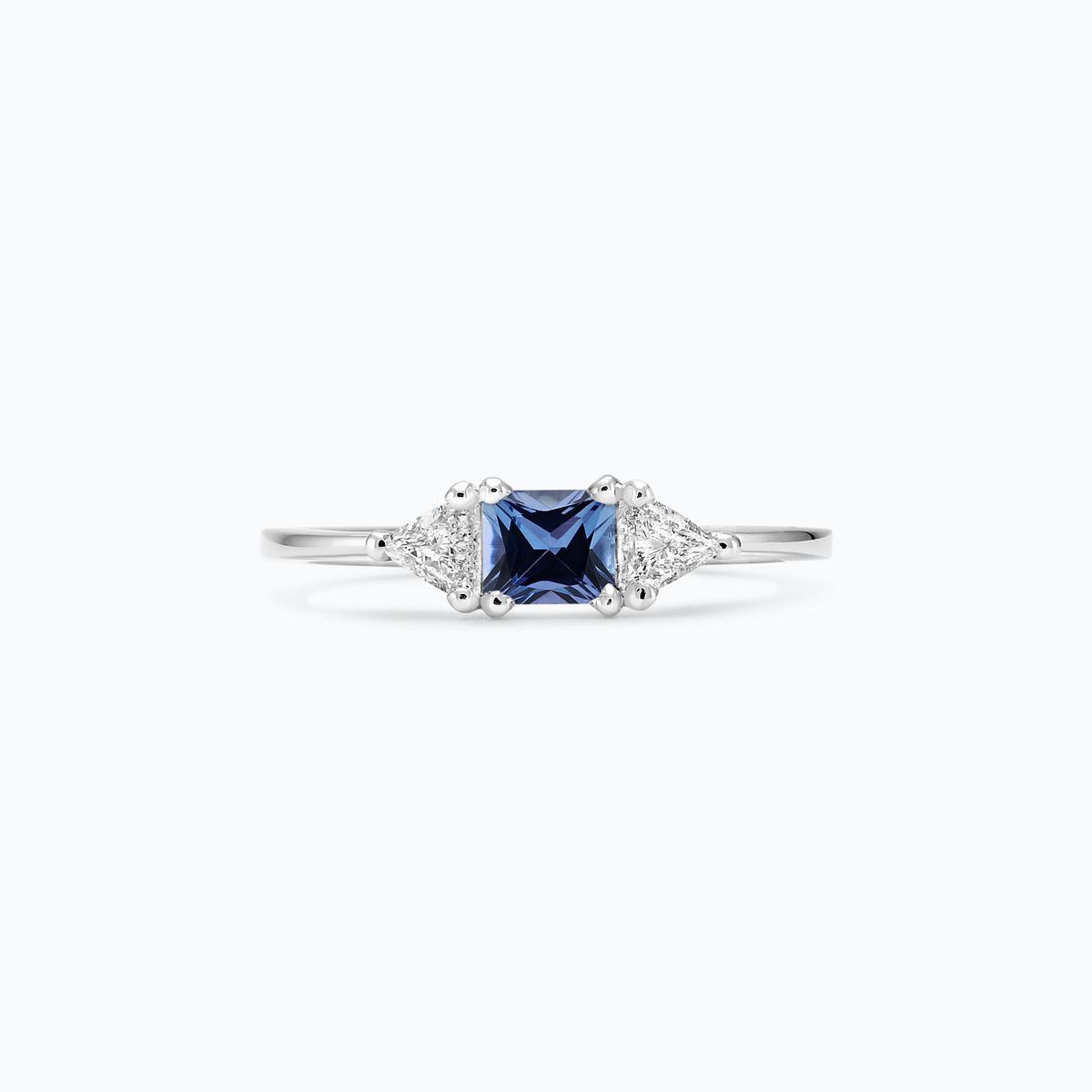 Solitaire Princesse Tanzanite 4 x 4 mm