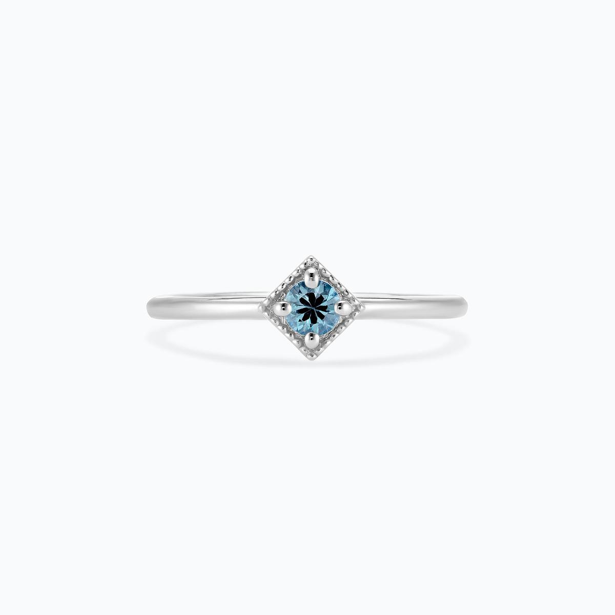 Solitaire Romy Millegrain Aigue-Marine 3.5 mm