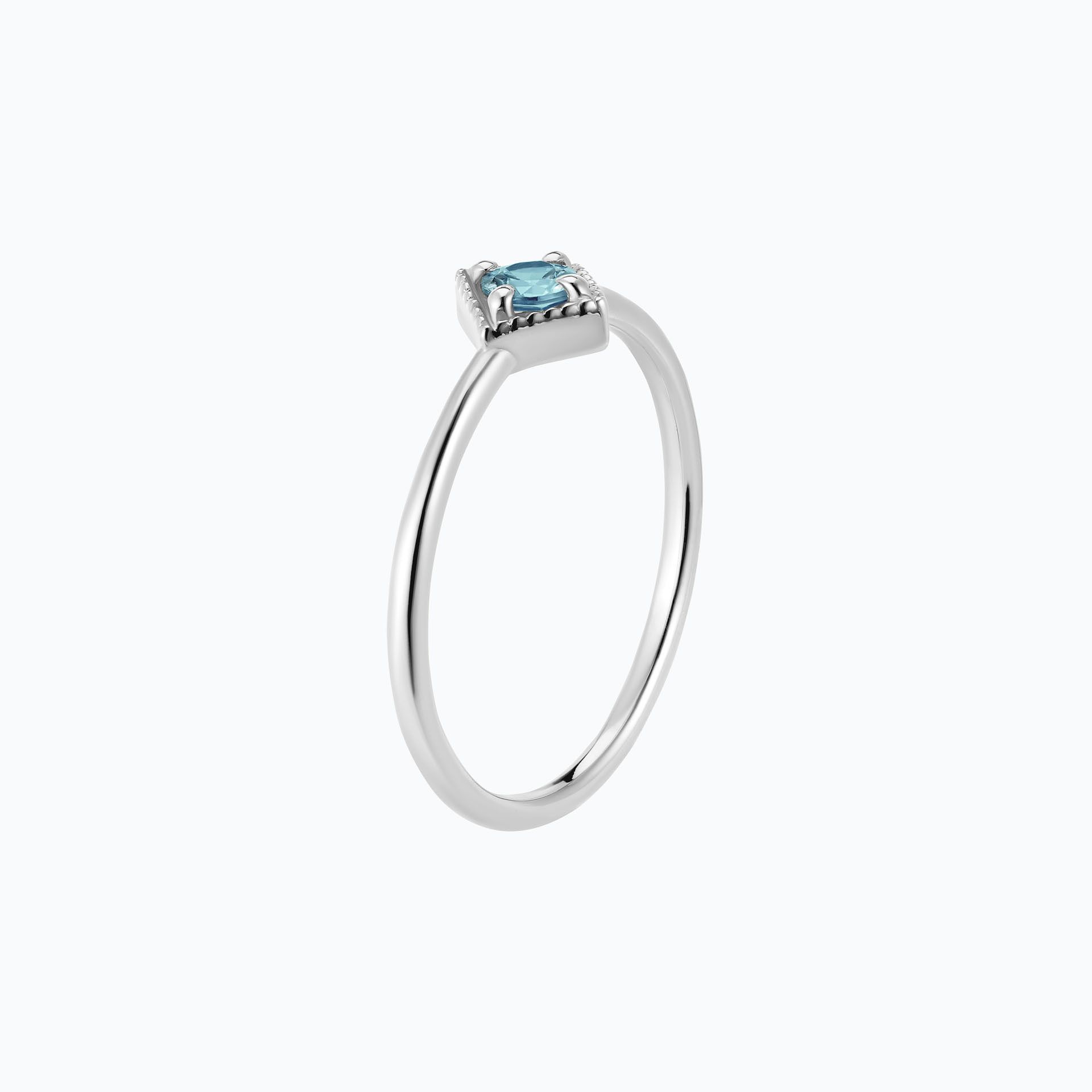 Solitaire Romy Millegrain Aigue-Marine 3.5 mm