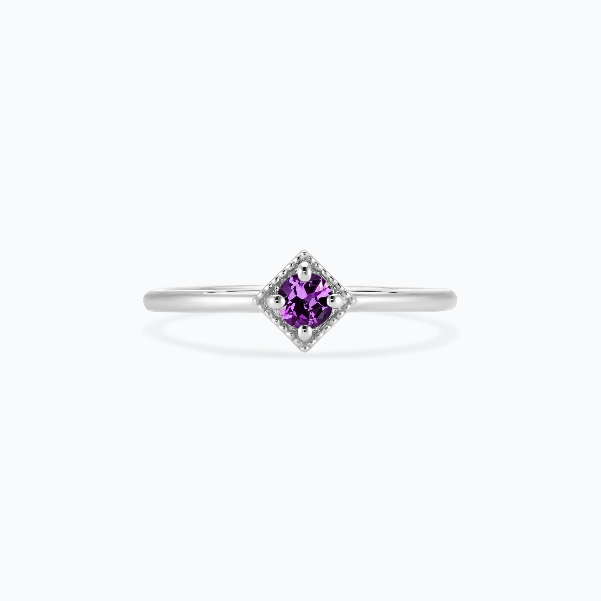 Solitaire Romy Millegrain Améthyste 3.5 mm
