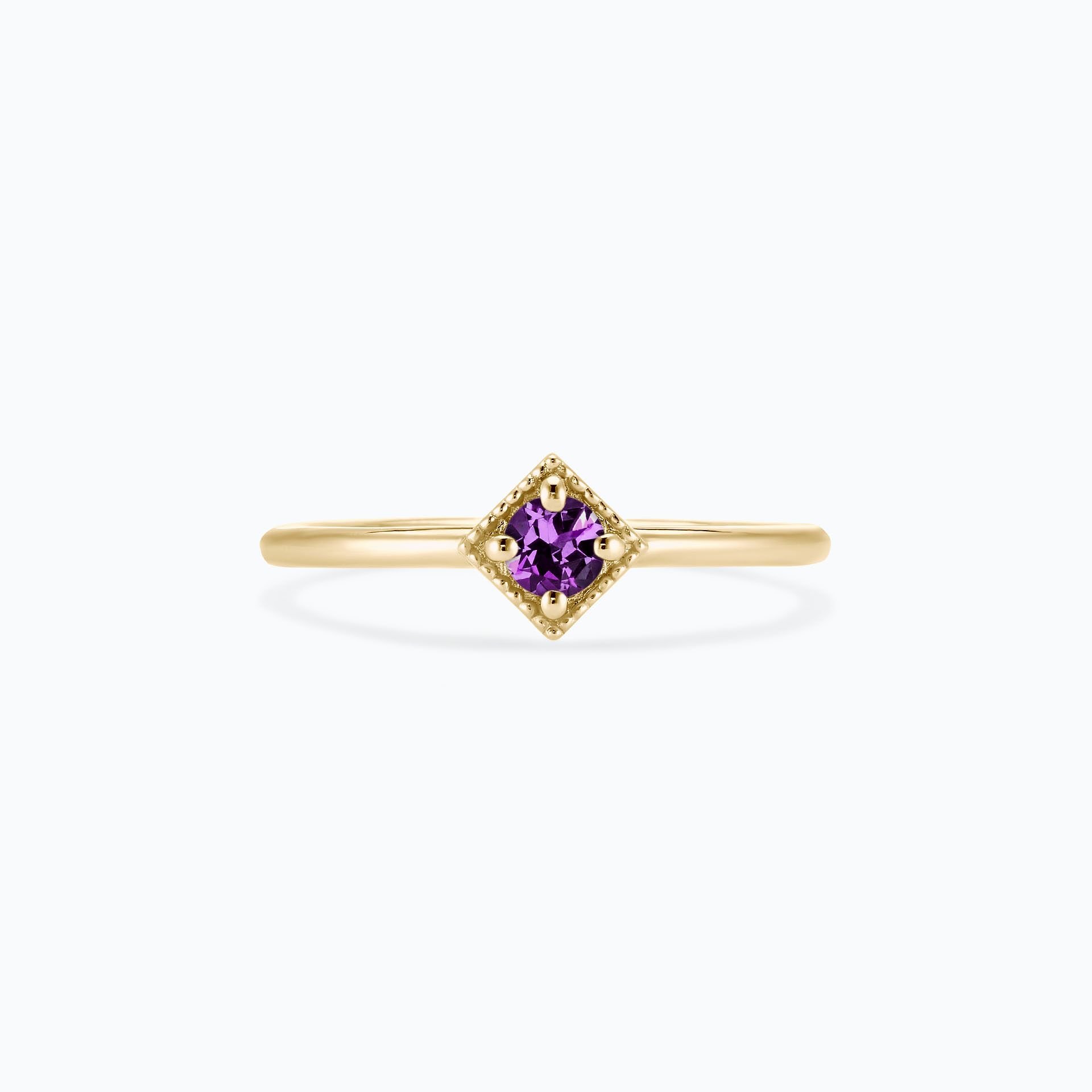 Solitaire Romy Millegrain Améthyste 3.5 mm