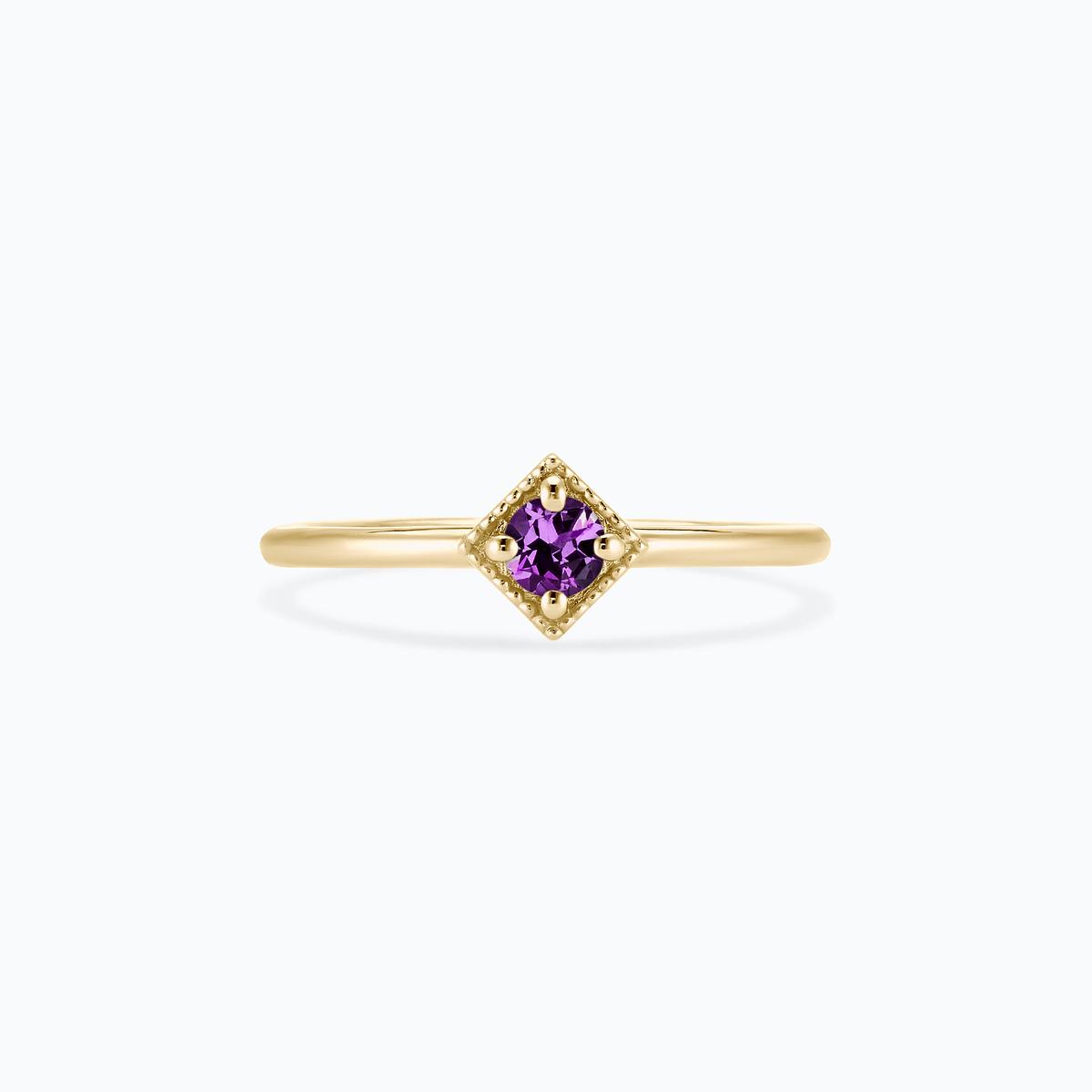 Solitaire Romy Millegrain Améthyste 3.5 mm