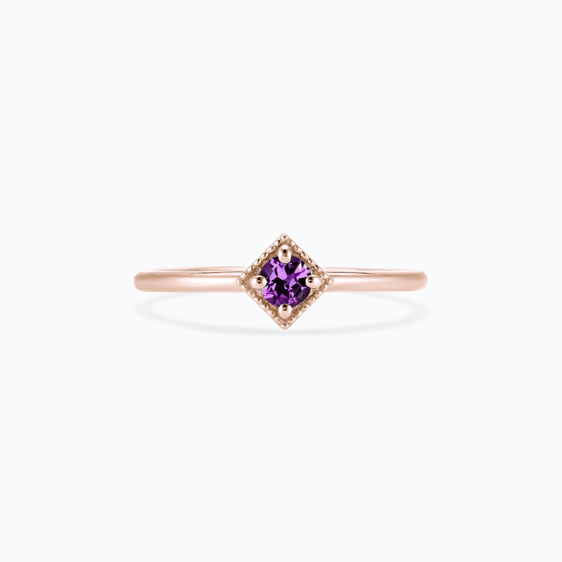 Solitaire Romy Millegrain Améthyste 3.5 mm