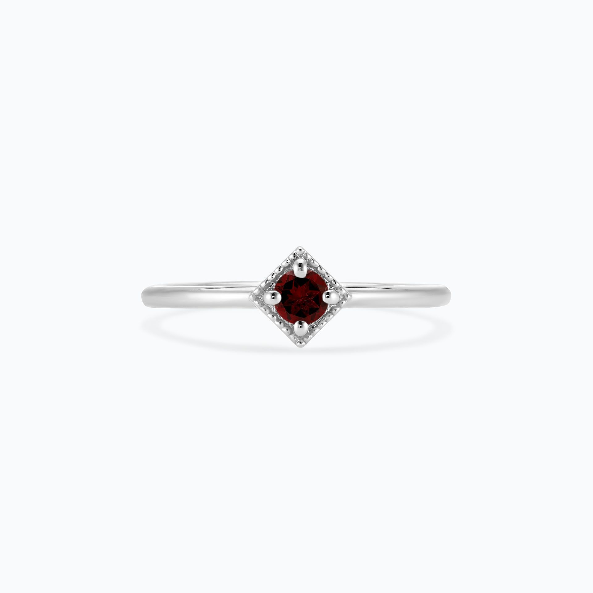 Solitaire Romy Millegrain Grenat 3.5 mm