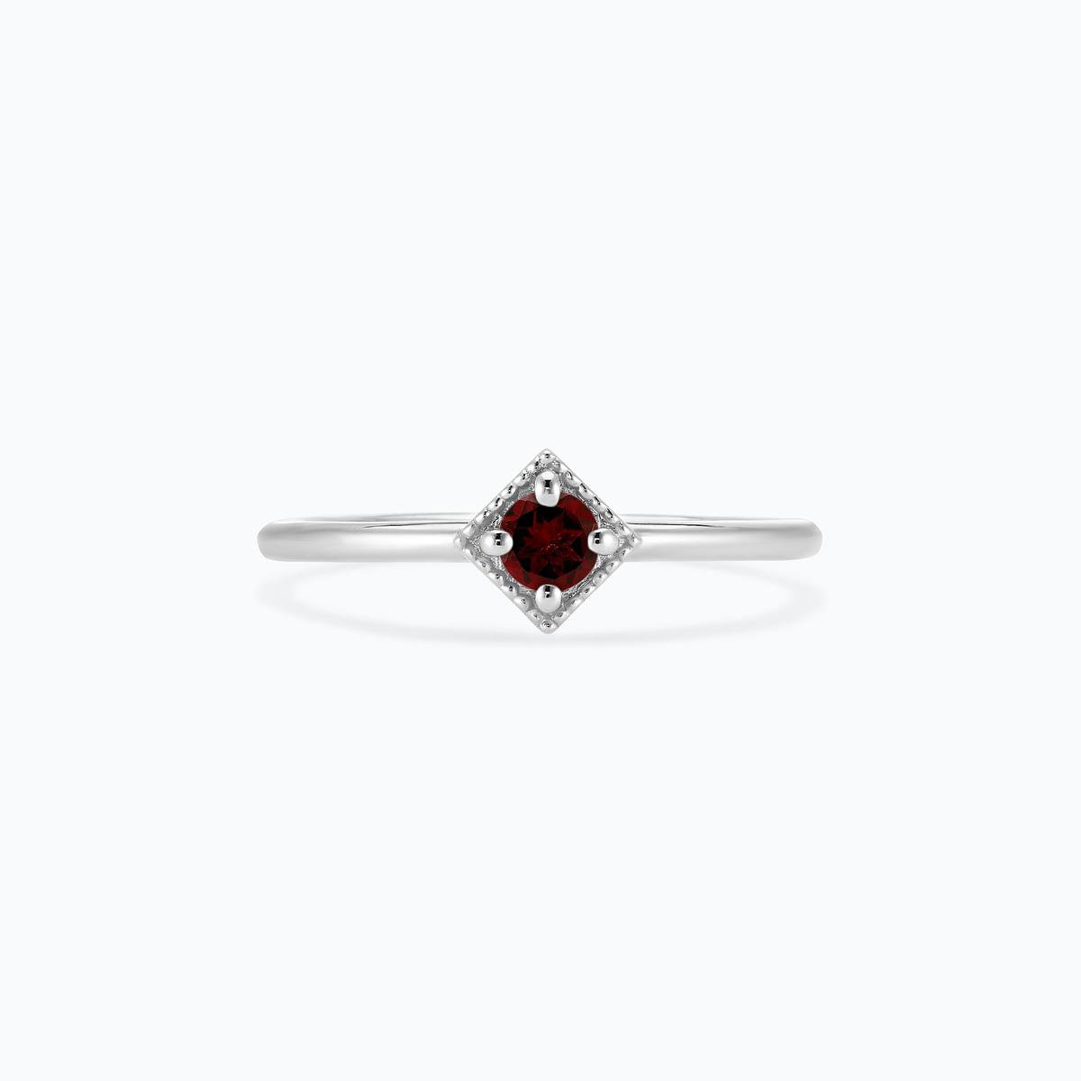 Solitaire Romy Millegrain Grenat 3.5 mm