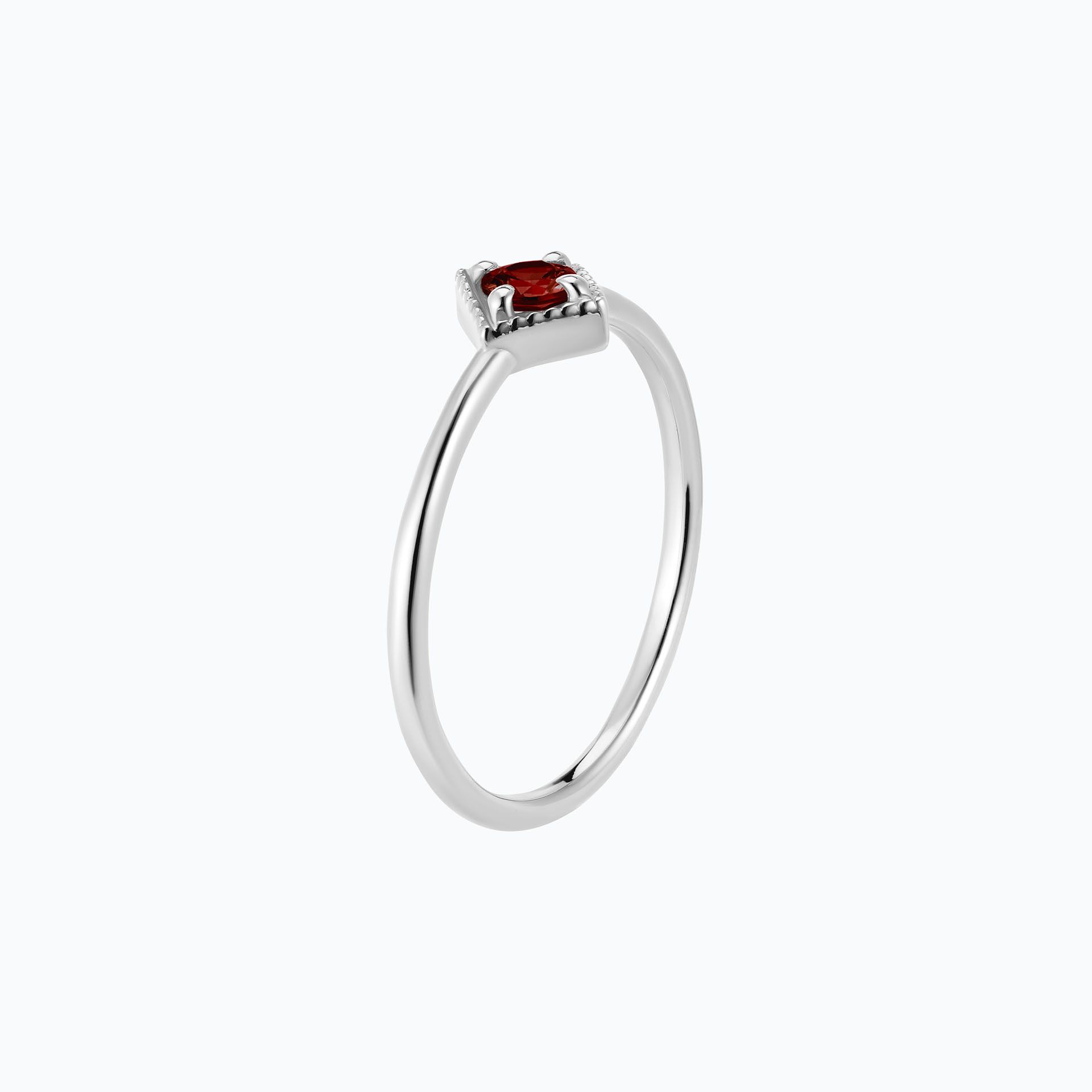 Solitaire Romy Millegrain Grenat 3.5 mm