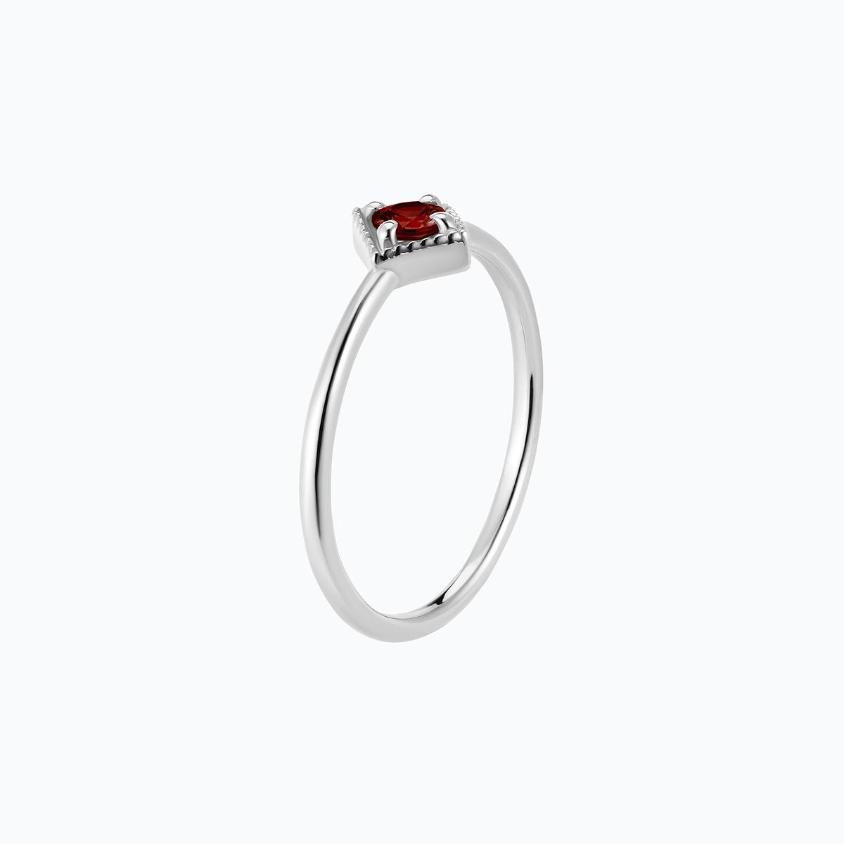 Solitaire Romy Millegrain Grenat 3.5 mm