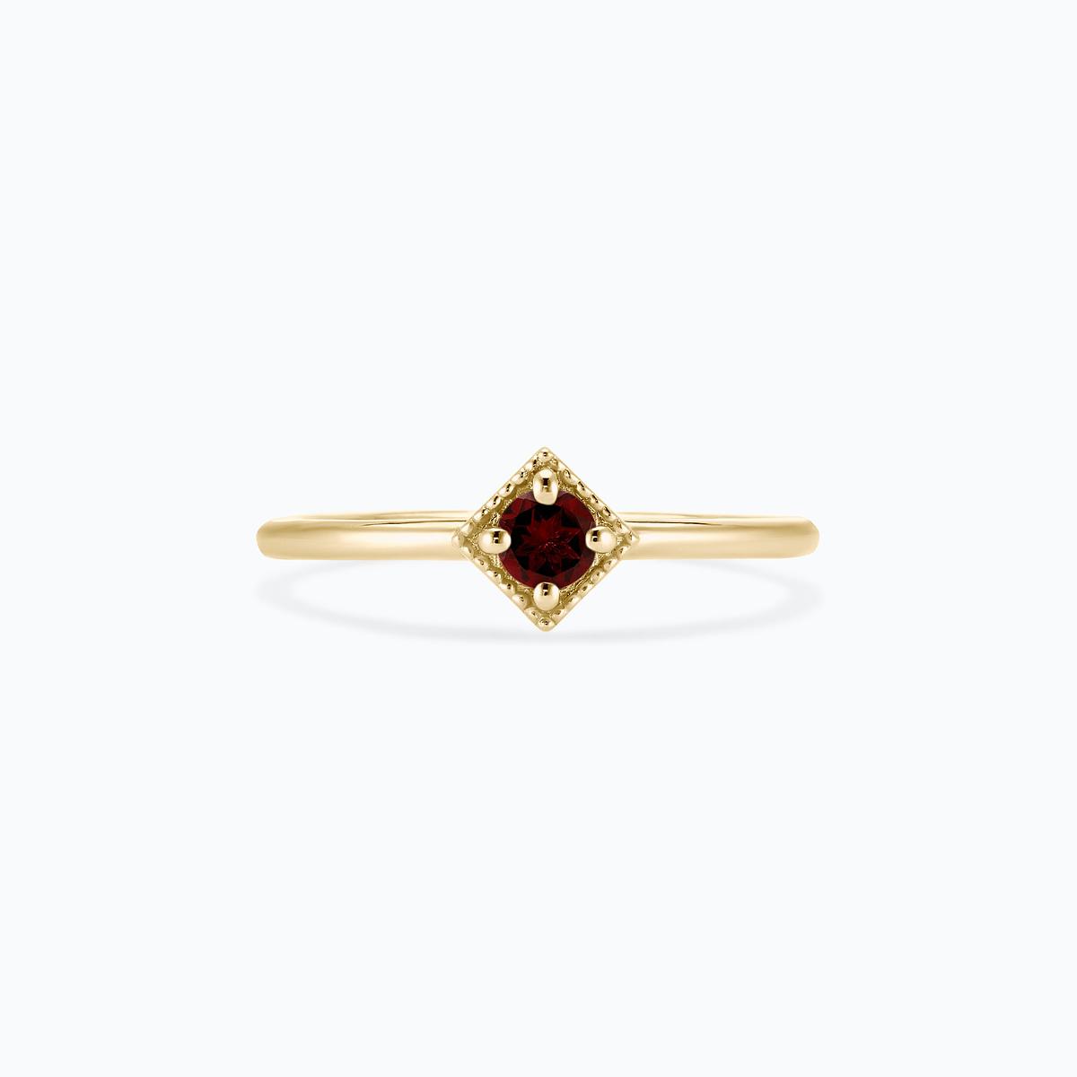 Solitaire Romy Millegrain Grenat 3.5 mm