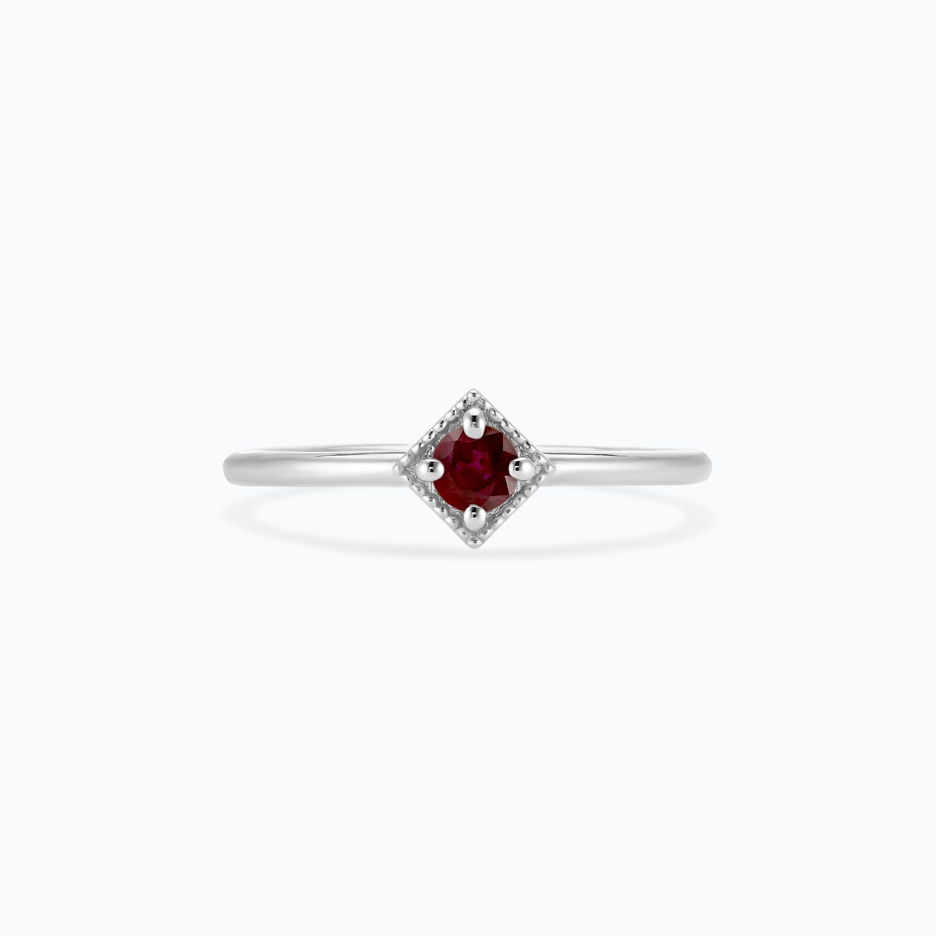 Solitaire Romy Millegrain Rubis 3.5 mm