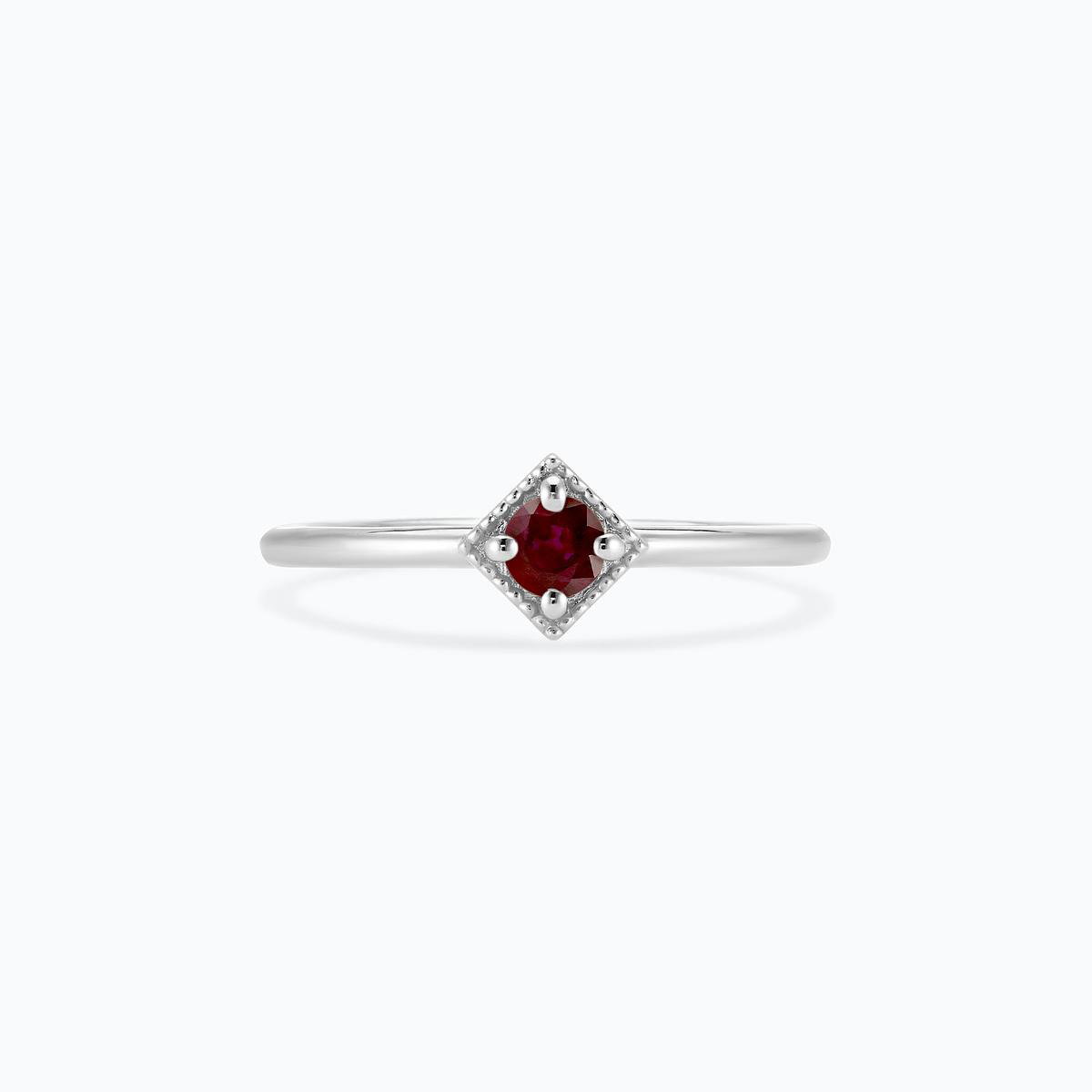 Solitaire Romy Millegrain Rubis 3.5 mm
