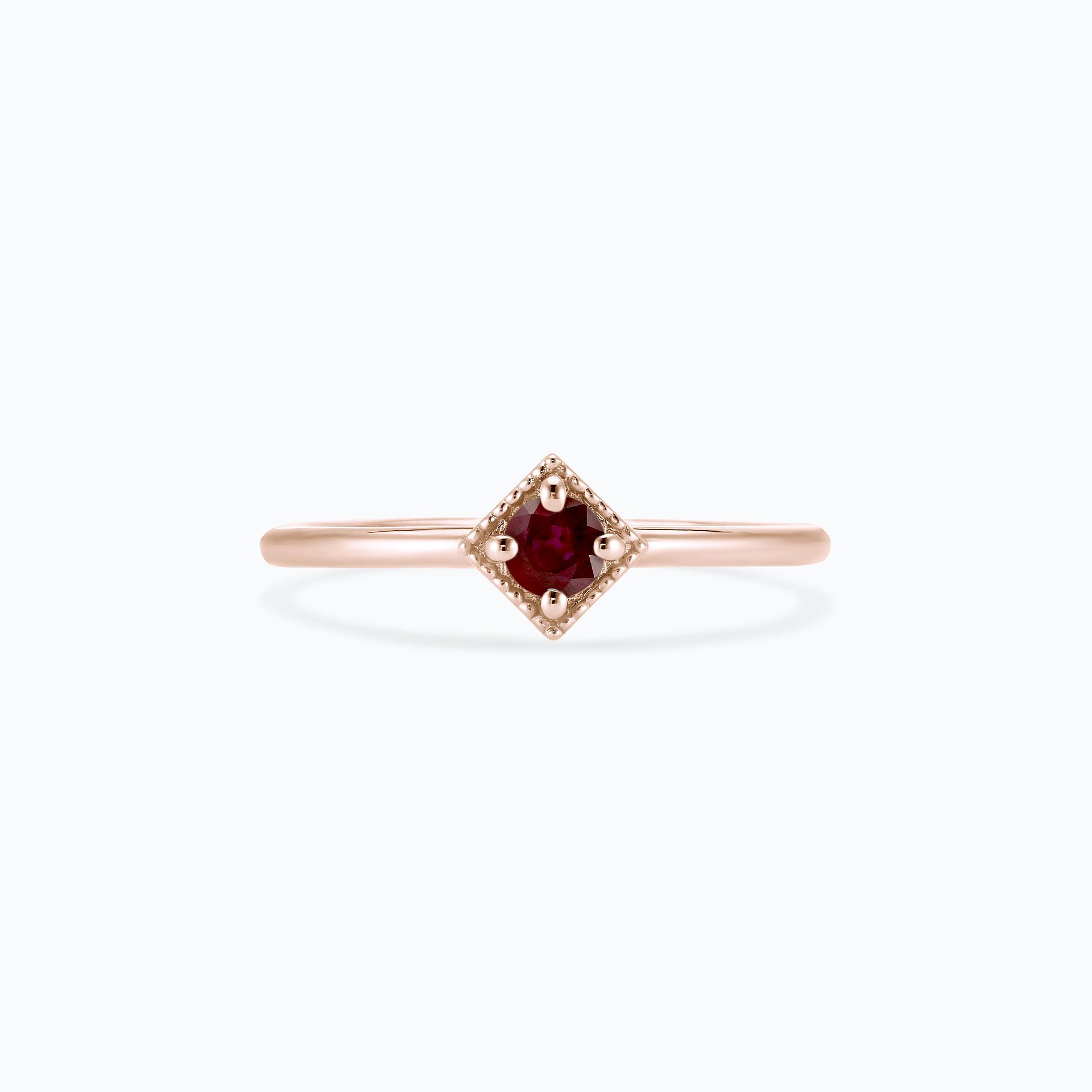 Solitaire Romy Millegrain Rubis 3.5 mm