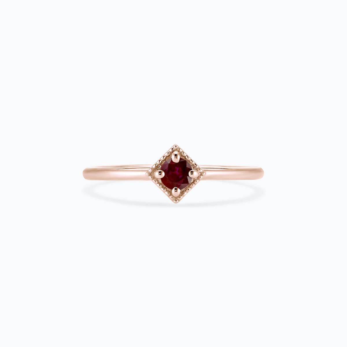 Solitaire Romy Millegrain Rubis 3.5 mm