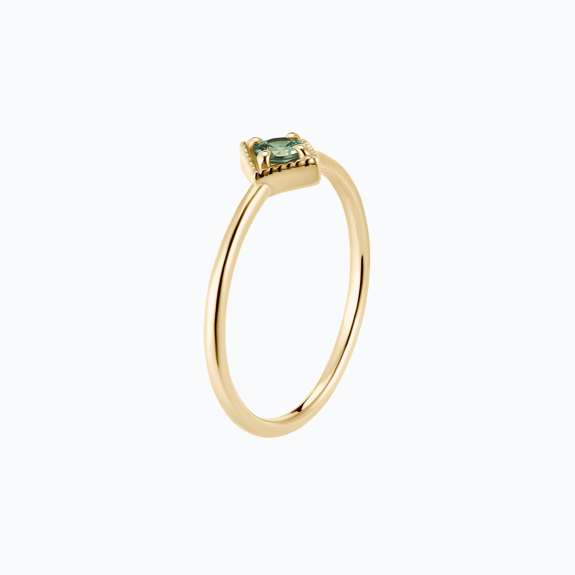 Solitaire Romy Millegrain Saphir Vert 3.5 mm