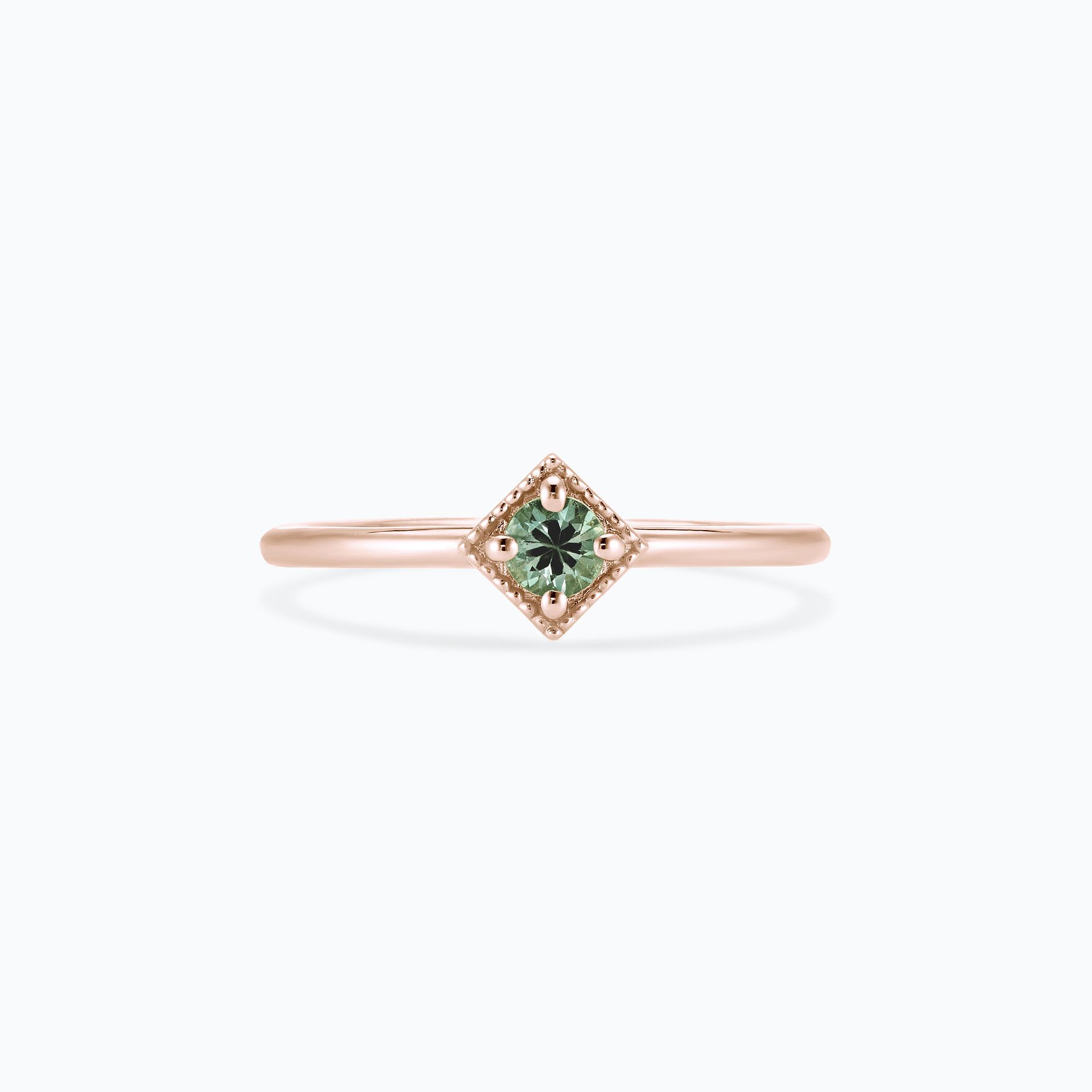 Solitaire Romy Millegrain Saphir Vert 3.5 mm